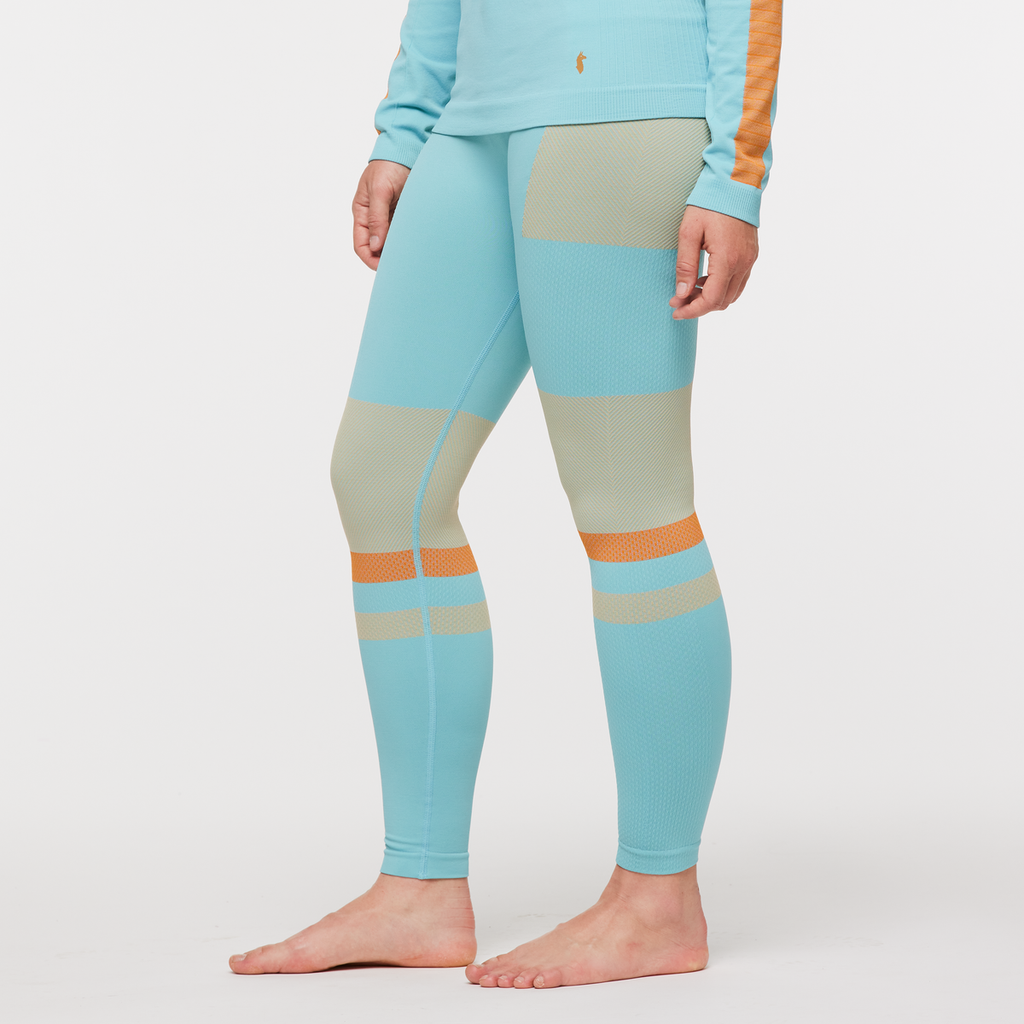 Debajo Seamless Baselayer Tight - Women's, Bluebird Stripes, Model Aya