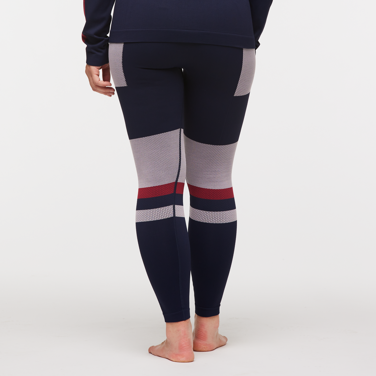 Debajo Seamless Baselayer Tight - Women's, Ink Stripes, Model Aya