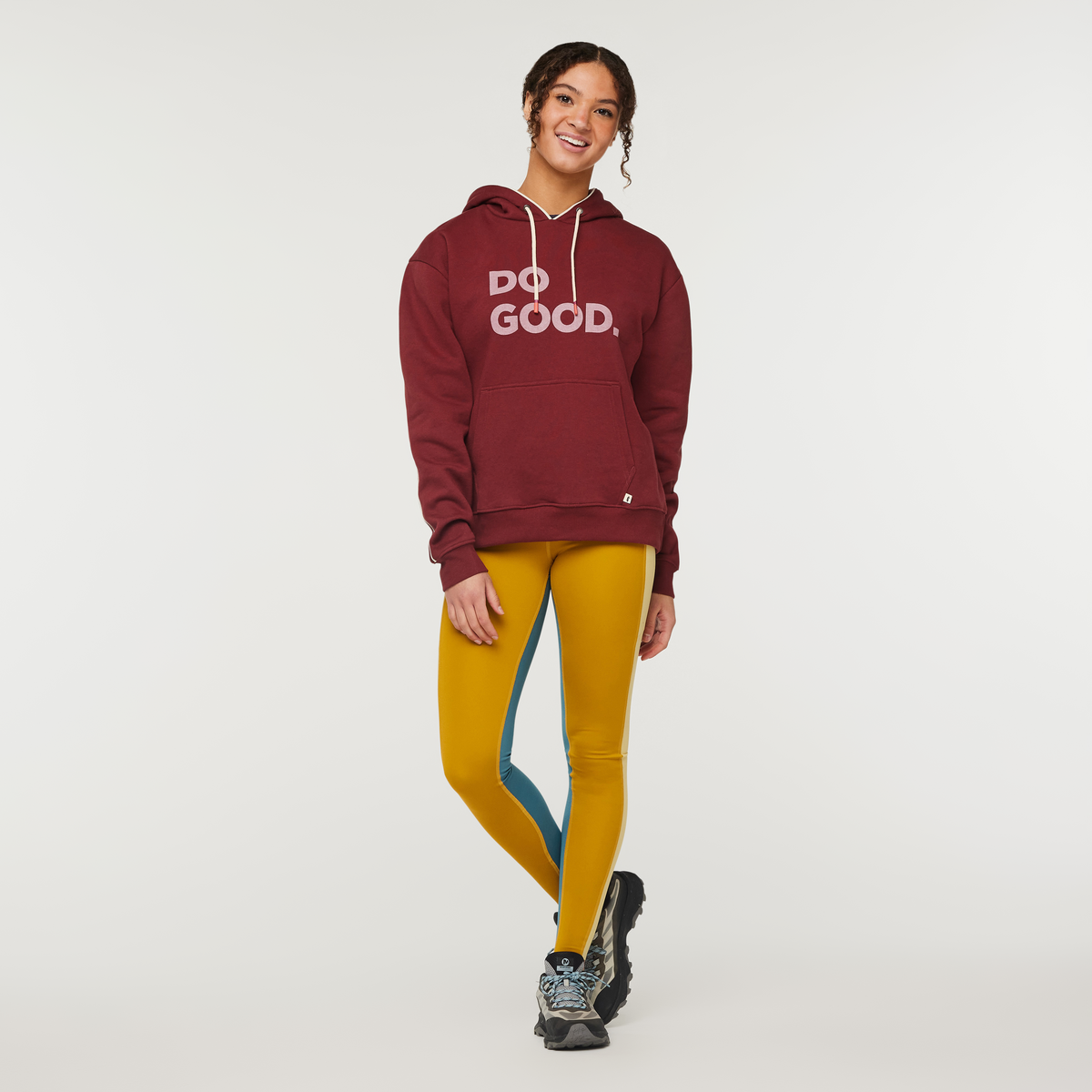 Do Good Organic Pullover Hoodie - Women's, Burgundy, Model London