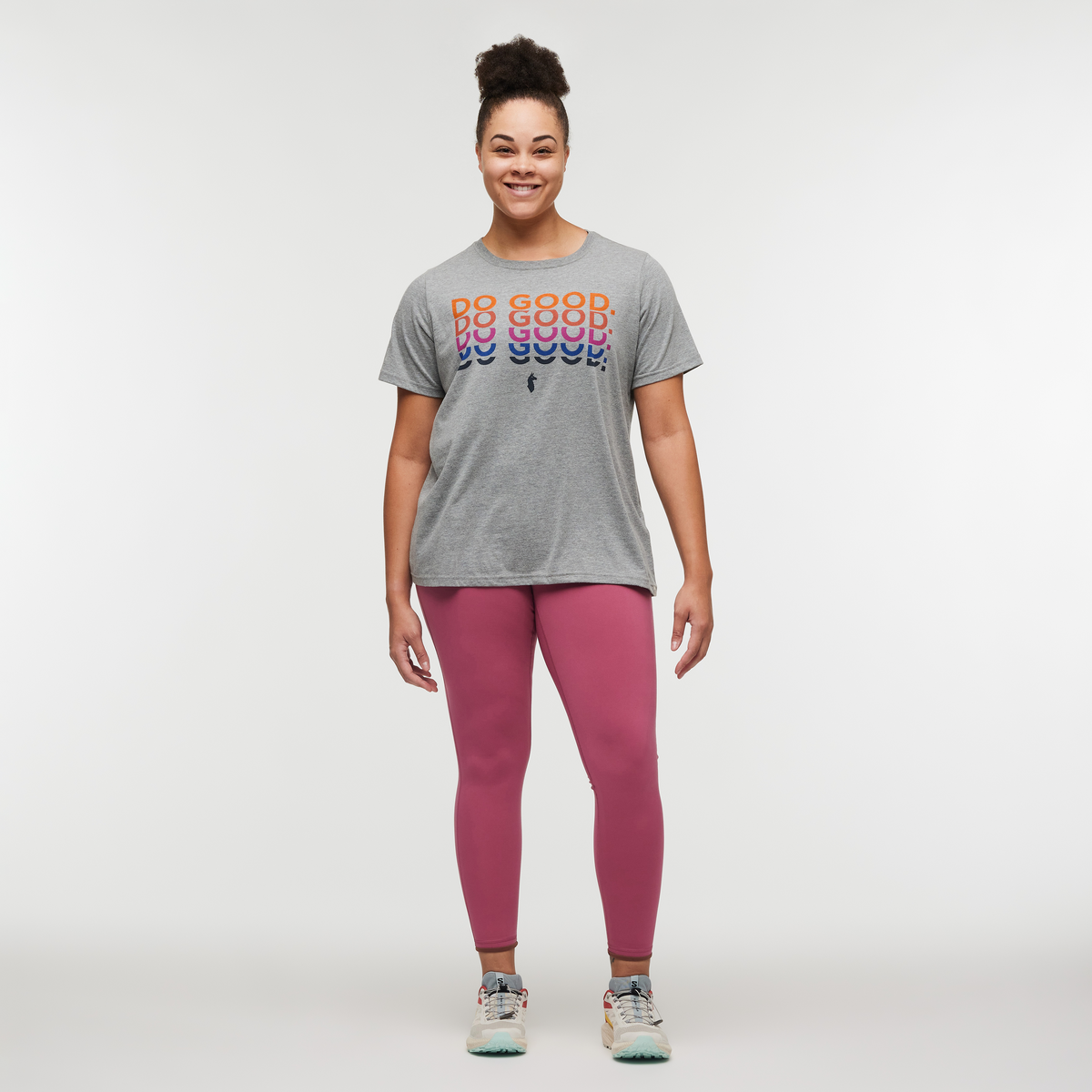 Do Good Repeat T-Shirt - Women's, Heather Grey, Model Brianna