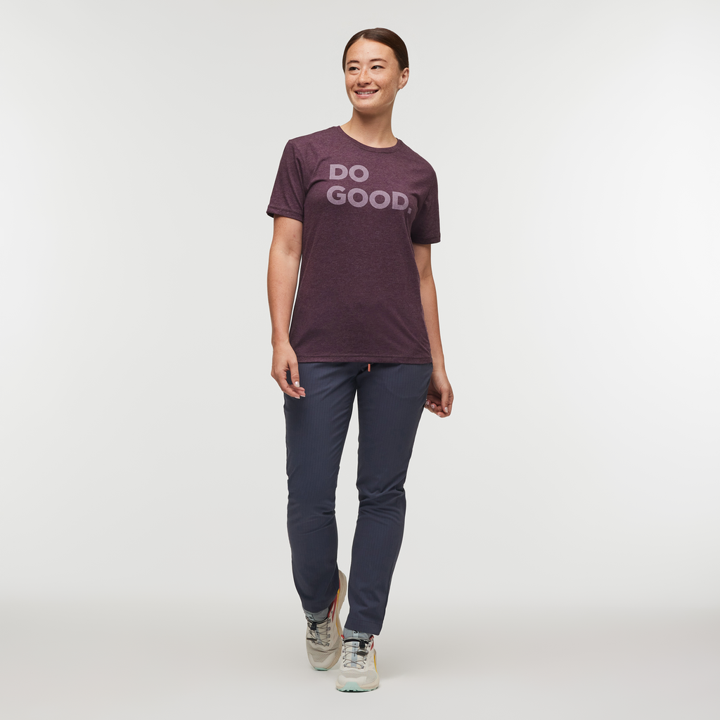Do Good T-Shirt - Women's, Wine, Model Aya