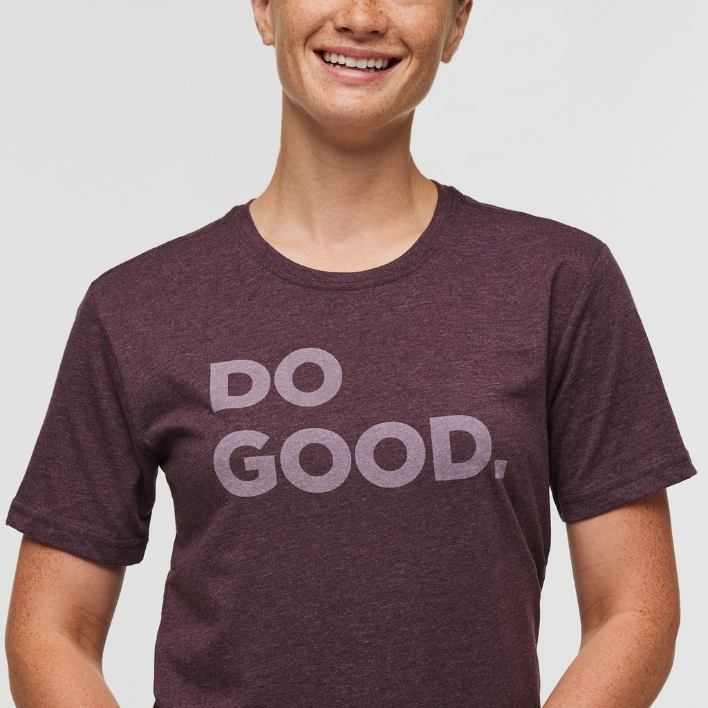 Do Good T-Shirt - Women's, Wine, Model Aya