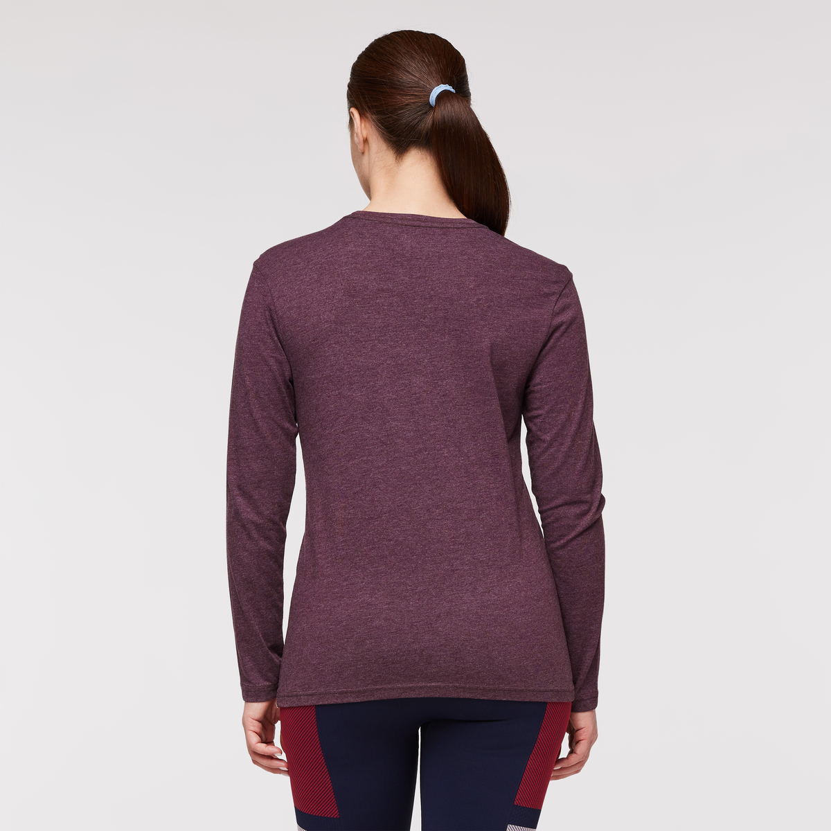 Do Good Long-Sleeve T-Shirt - Women's, Wine, Model Aya