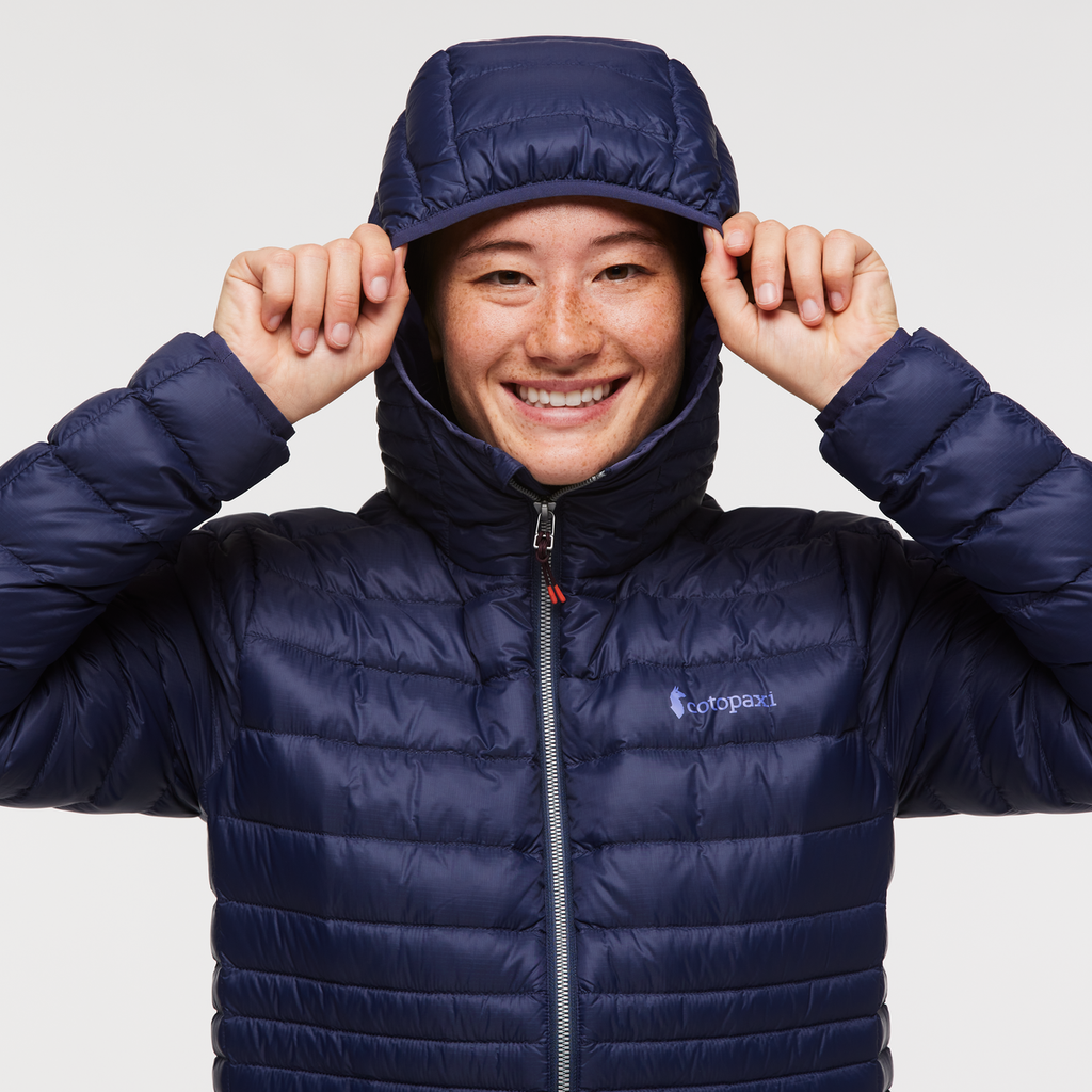 Fuego Hooded Down Jacket - Women's, Cotopaxi Maritime, Model Aya