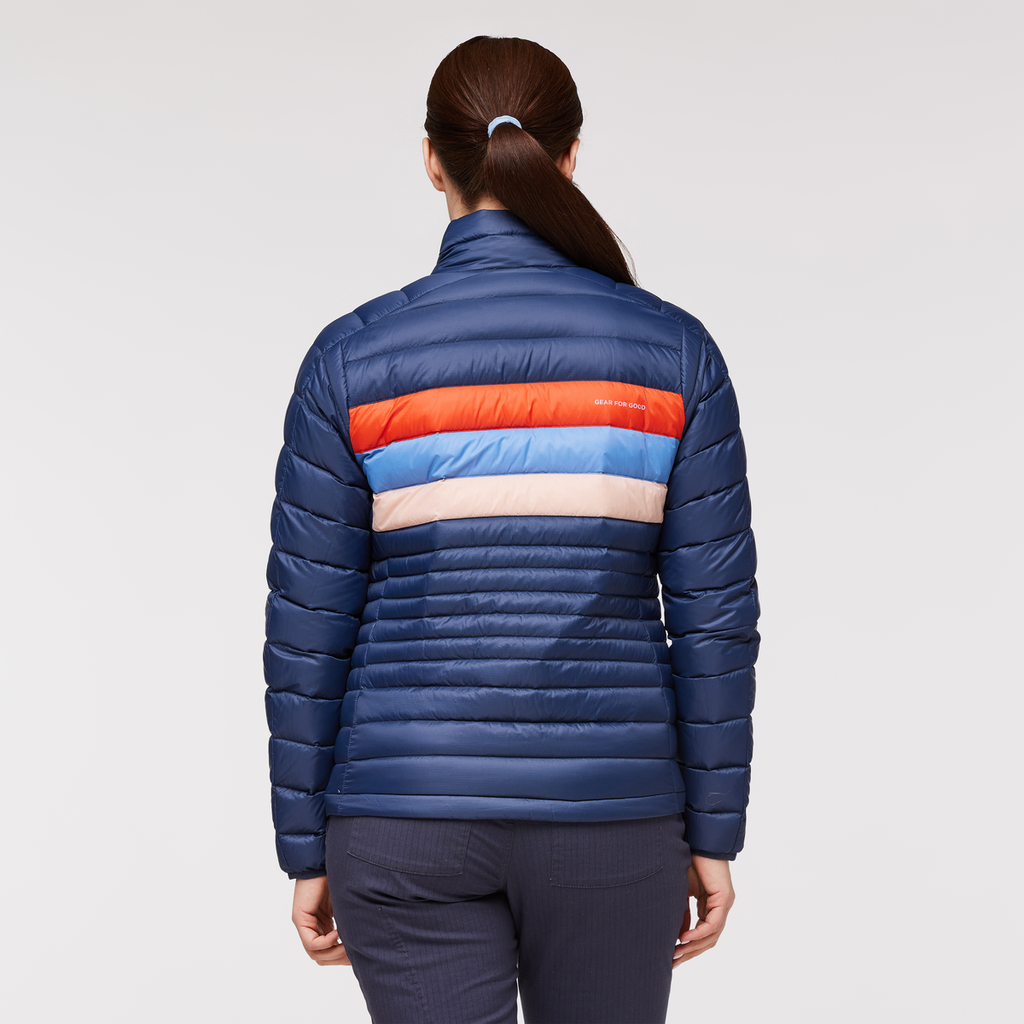 Fuego Down Jacket - Women's, Ink/Rosewood, Model Aya