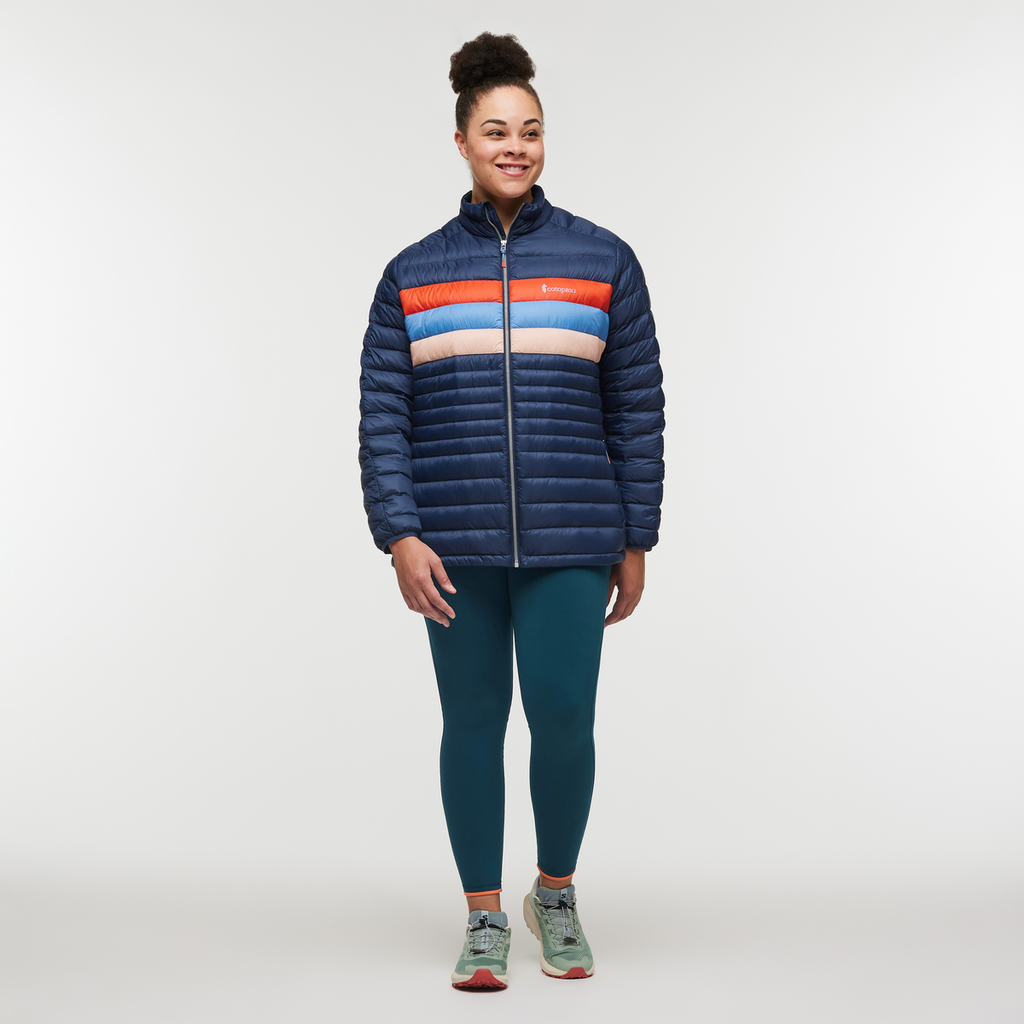 Fuego Down Jacket - Women's, Ink/Rosewood, Model Brianna