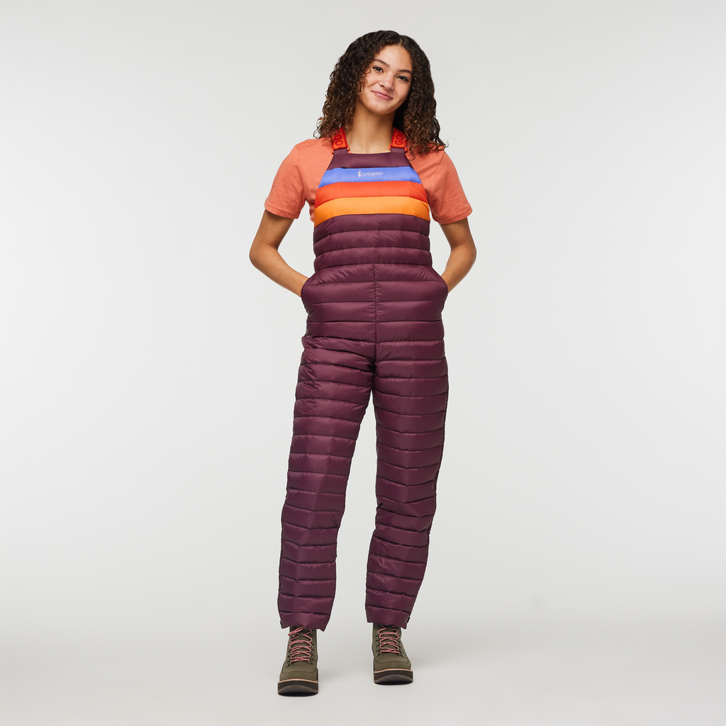 Fuego Down Overall - Women's, Wine Stripes, Model London