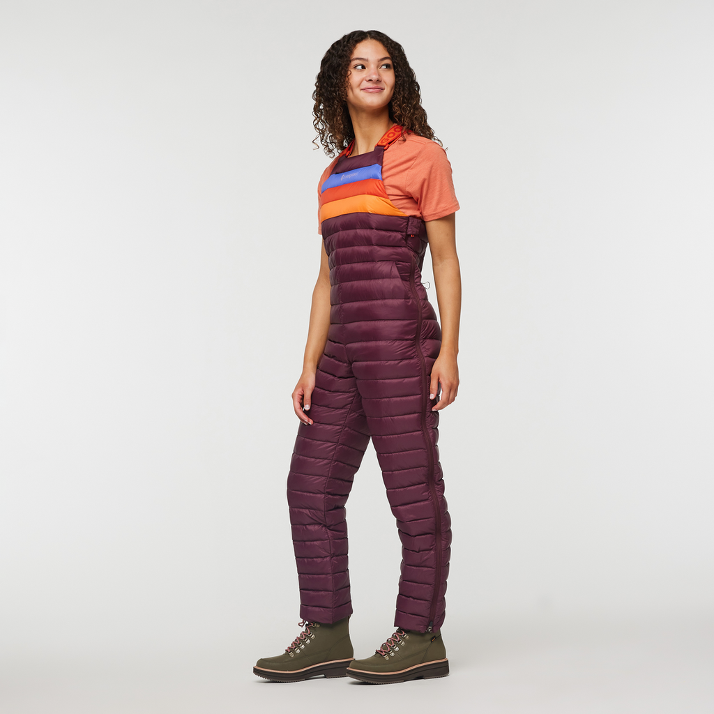 Fuego Down Overall - Women's, Wine Stripes, Model London