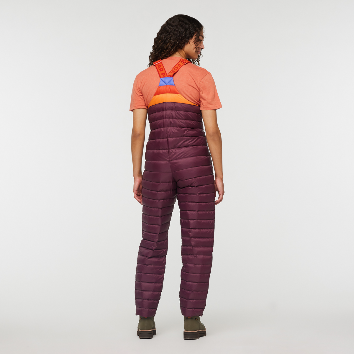 Fuego Down Overall - Women's, Wine Stripes, Model London