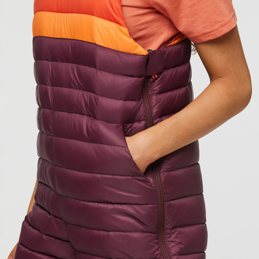 Fuego Down Overall - Women's, Wine Stripes, Model London