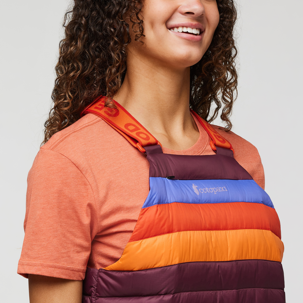 Fuego Down Overall - Women's, Wine Stripes, Model London