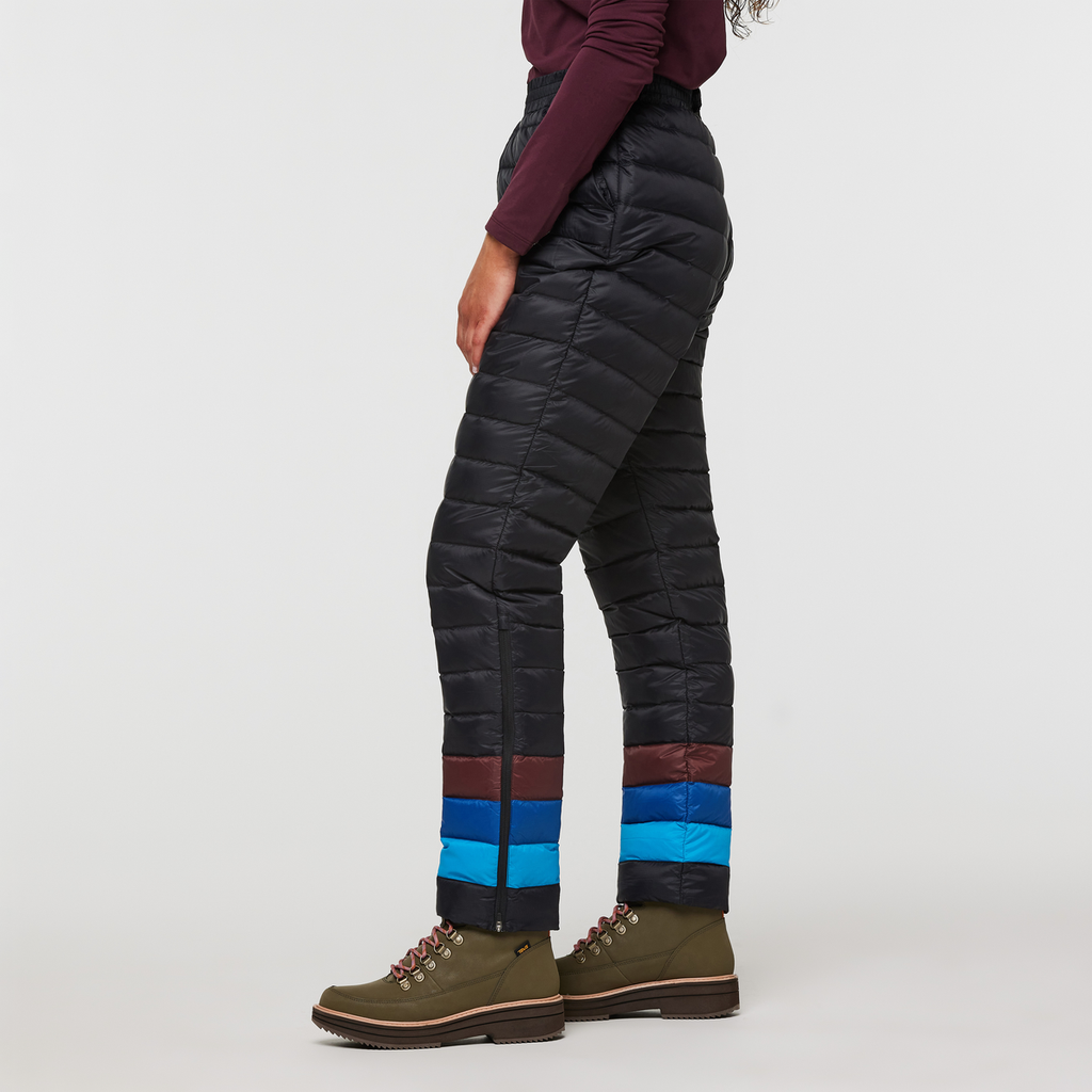 Fuego Down Pant - Women's, Black Stripes, Model London
