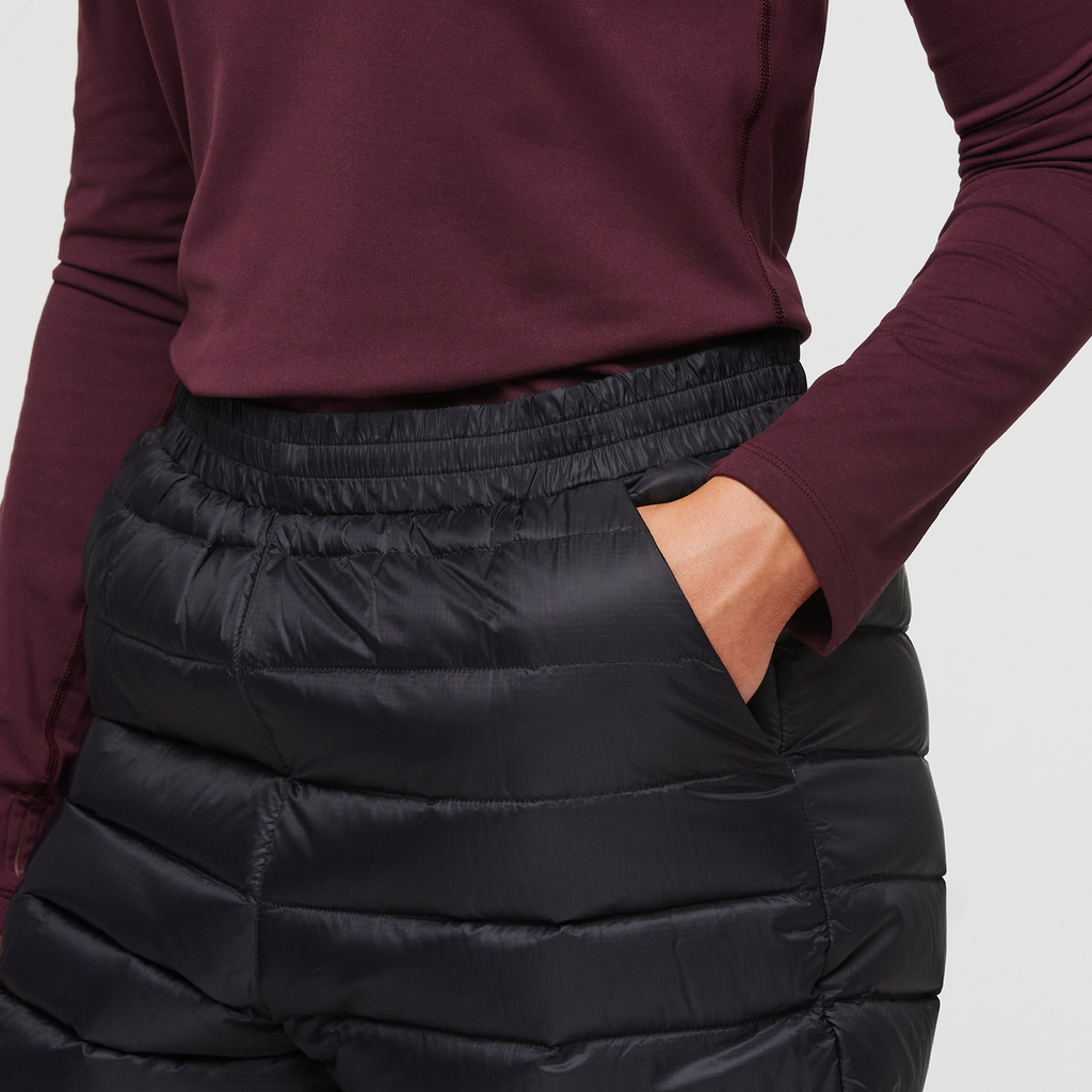 Fuego Down Pant - Women's, Black Stripes, Model London