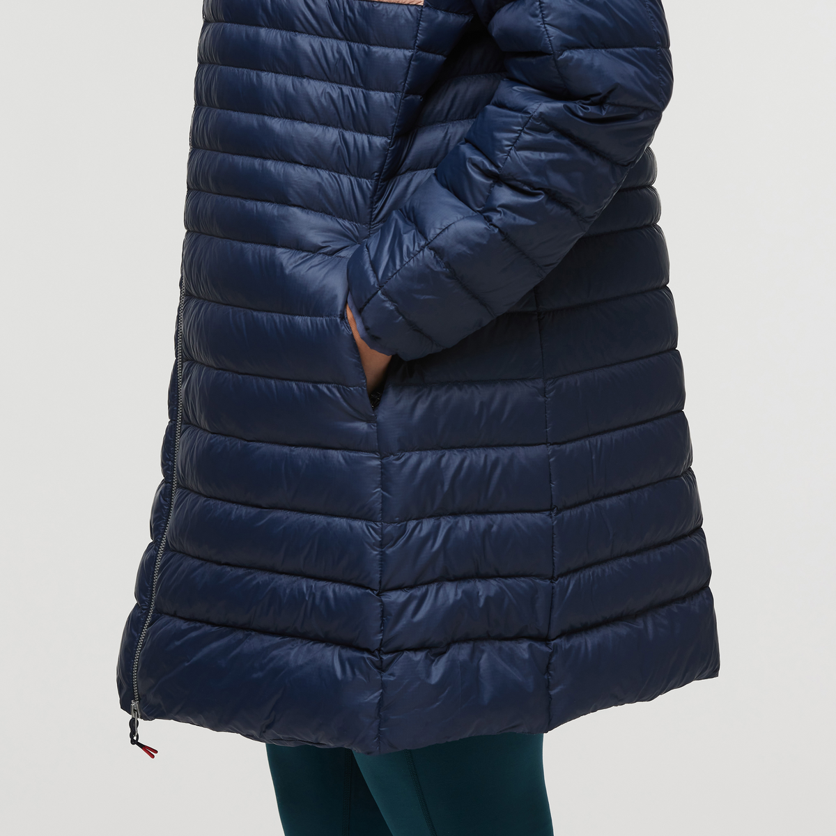 Fuego Down Parka - Women's, Ink Stripes, Model Brianna
