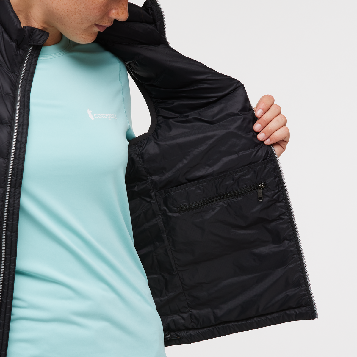 Fuego Down Vest - Women's, Cotopaxi Black, Model Aya