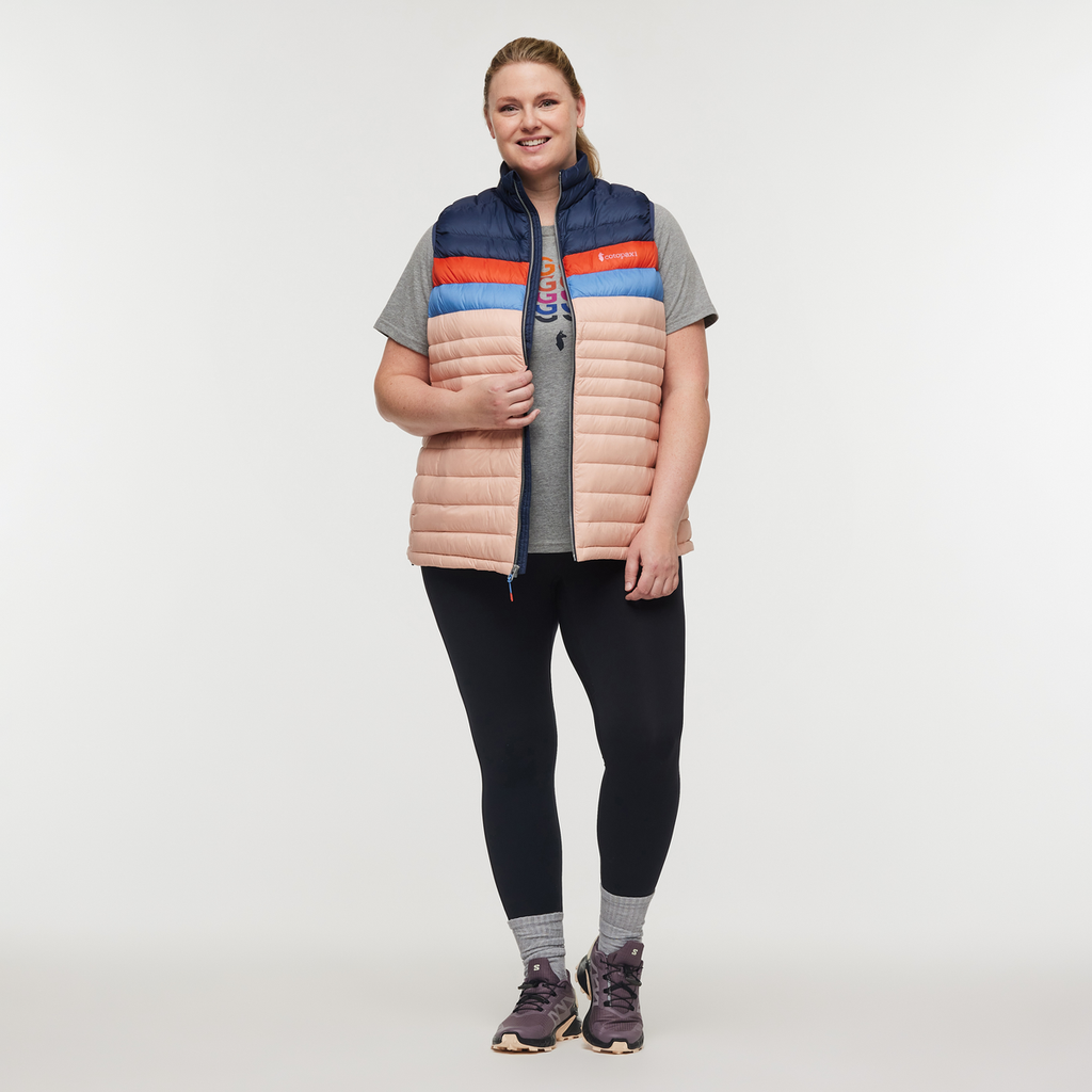 Fuego Down Vest - Women's, Ink/Rosewood, Model Jennifer