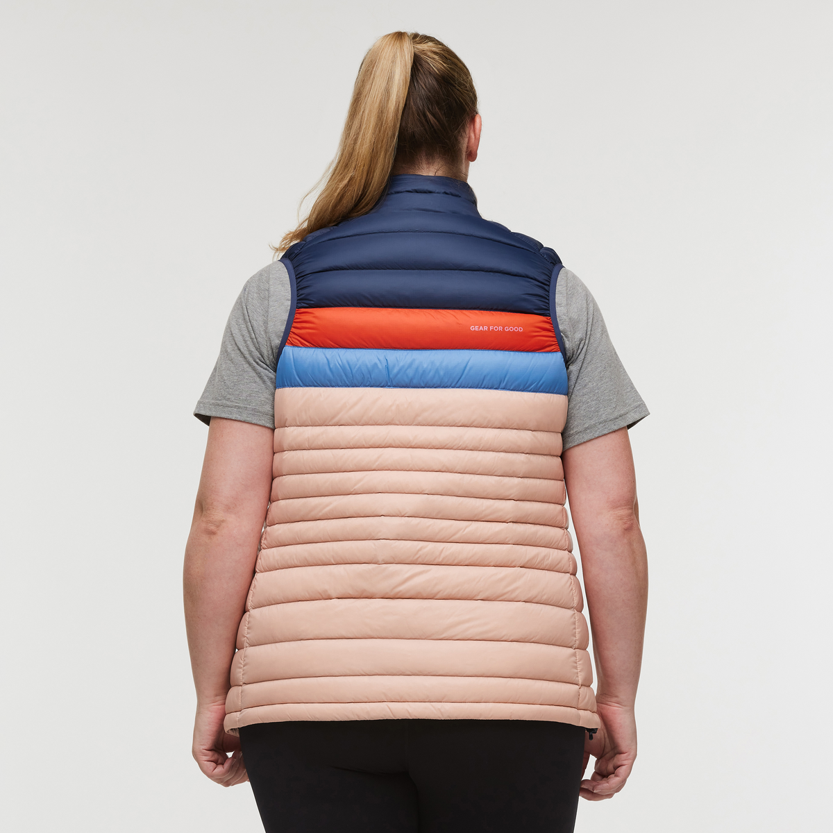 Fuego Down Vest - Women's, Ink/Rosewood, Model Jennifer