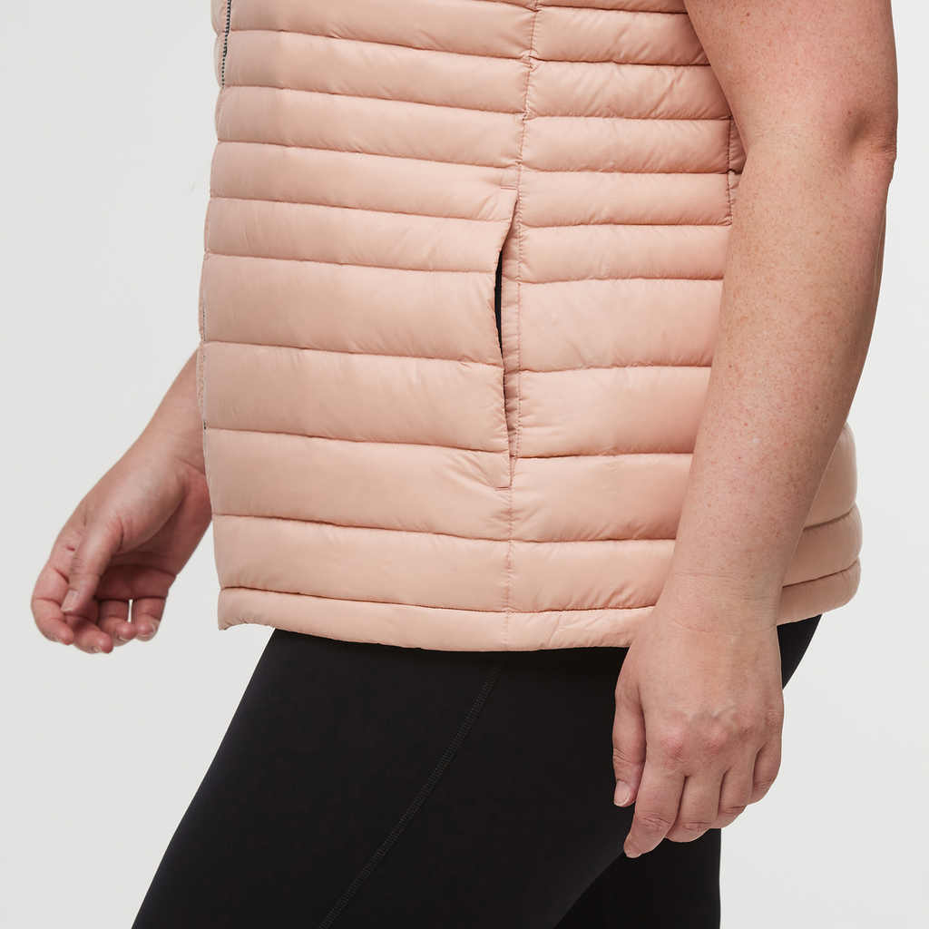 Fuego Down Vest - Women's, Ink/Rosewood, Model Jennifer