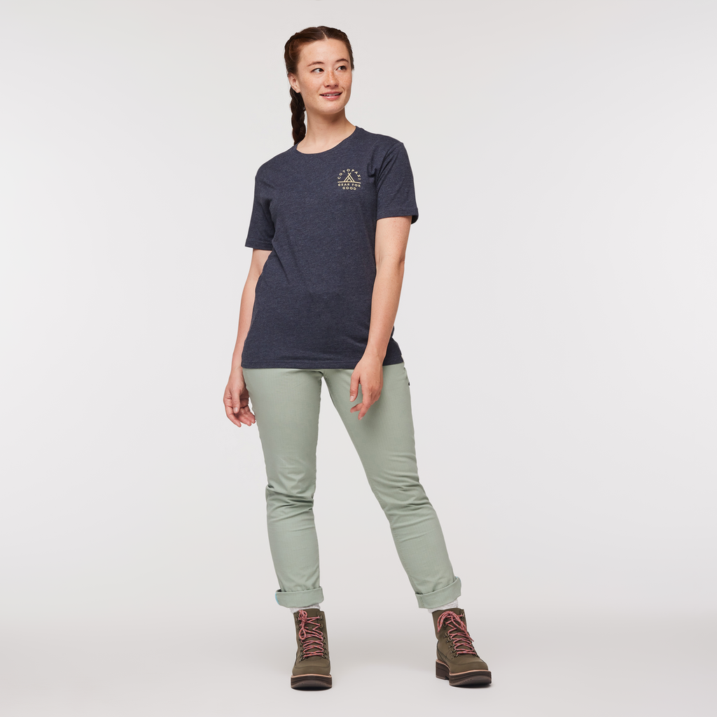 Llama Map Organic T-Shirt - Women's, Graphite, Model Aya