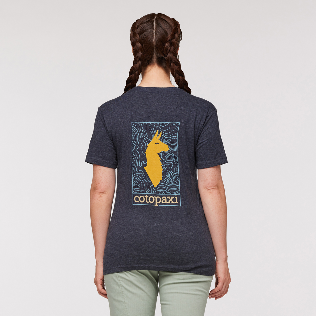 Llama Map Organic T-Shirt - Women's, Graphite, Model Aya