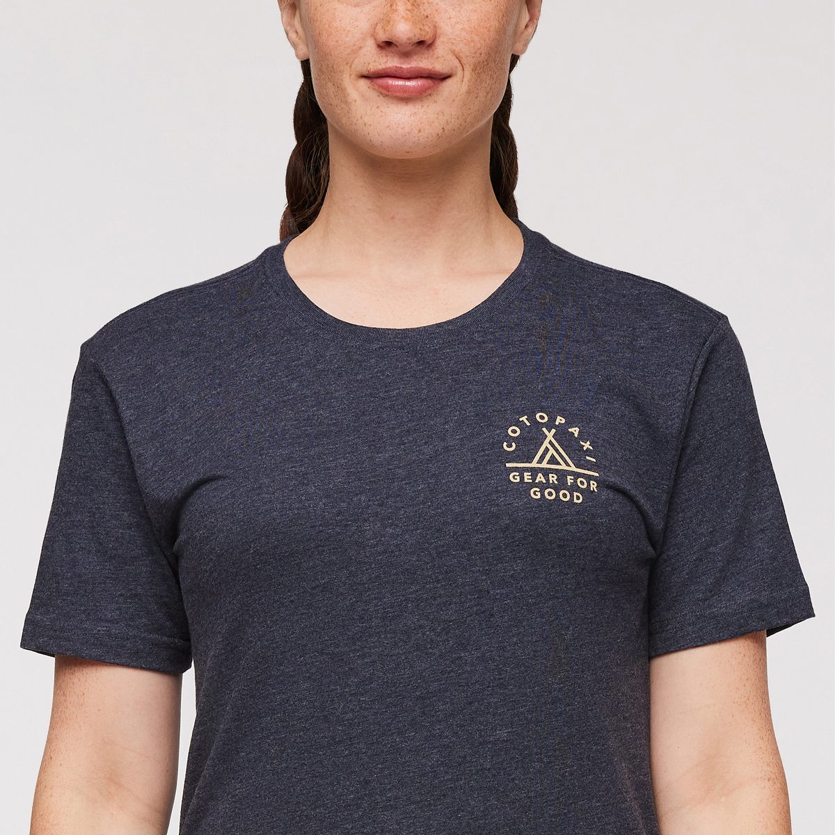 Llama Map Organic T-Shirt - Women's, Graphite, Model Aya