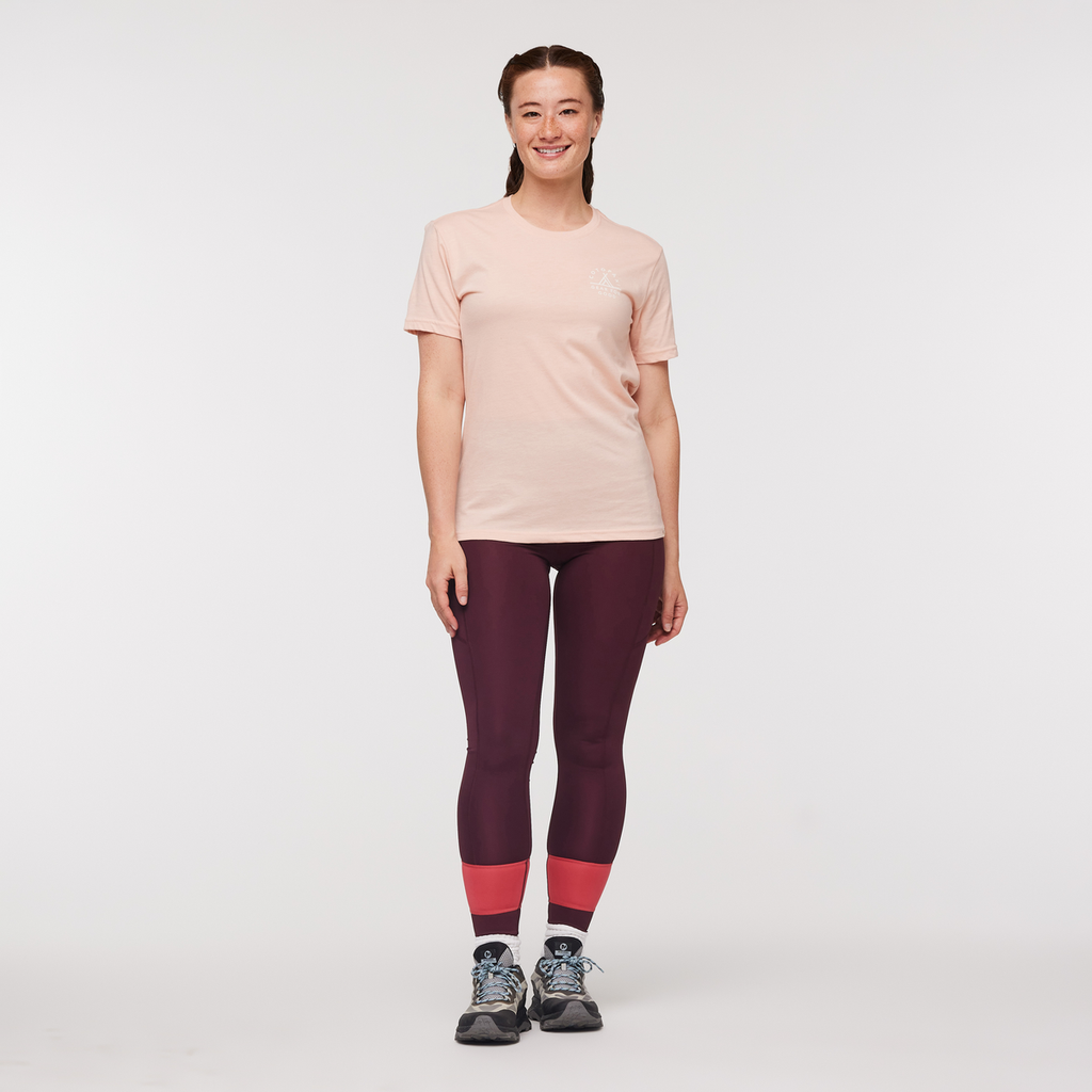 Llama Map Organic T-Shirt - Women's, Rosewood, Model Aya