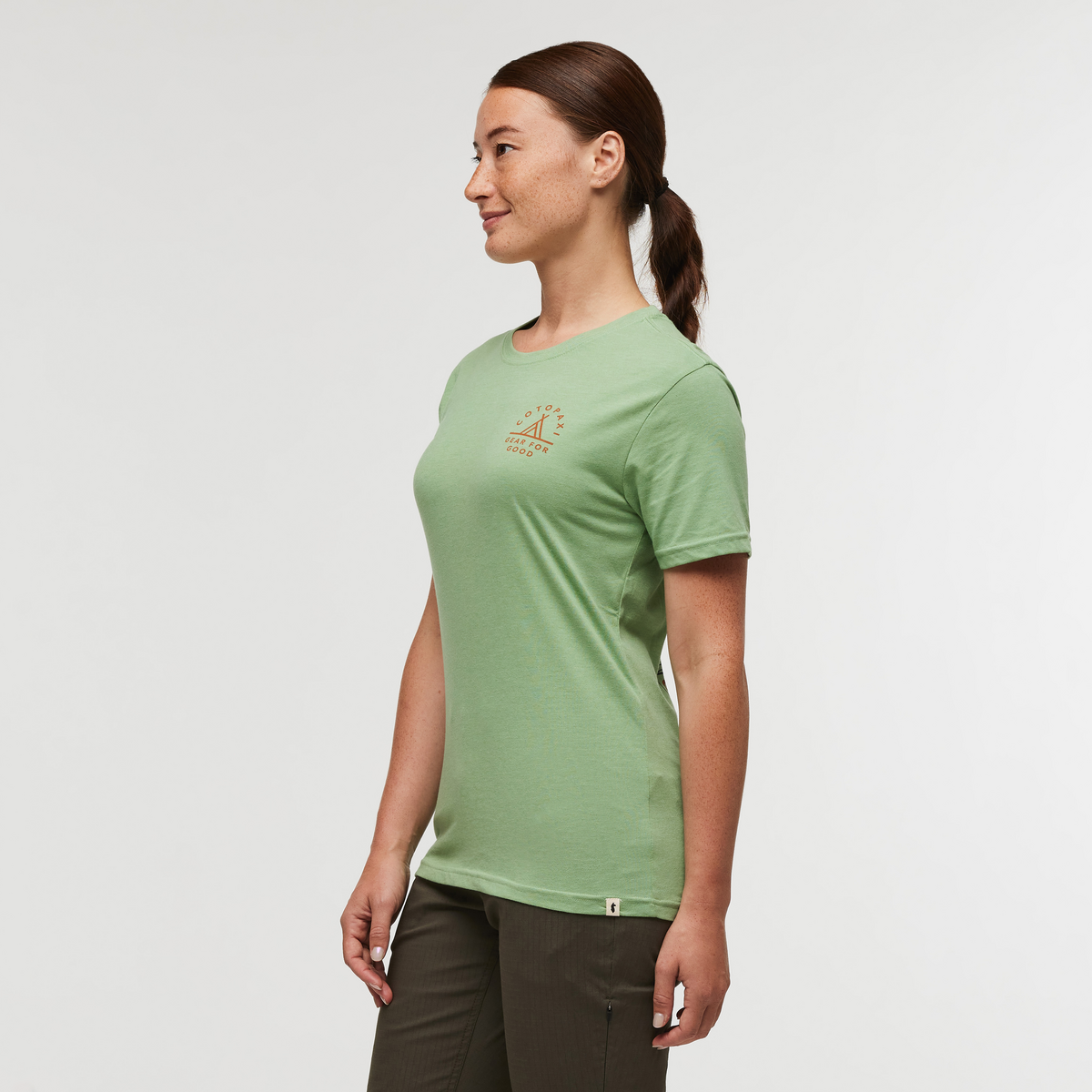 Llama Map T-Shirt - Women's, Aspen, Model Aya