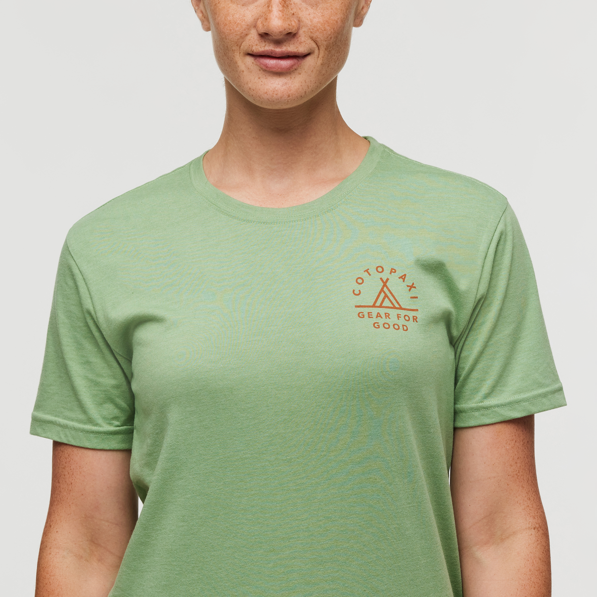 Llama Map T-Shirt - Women's, Aspen, Model Aya