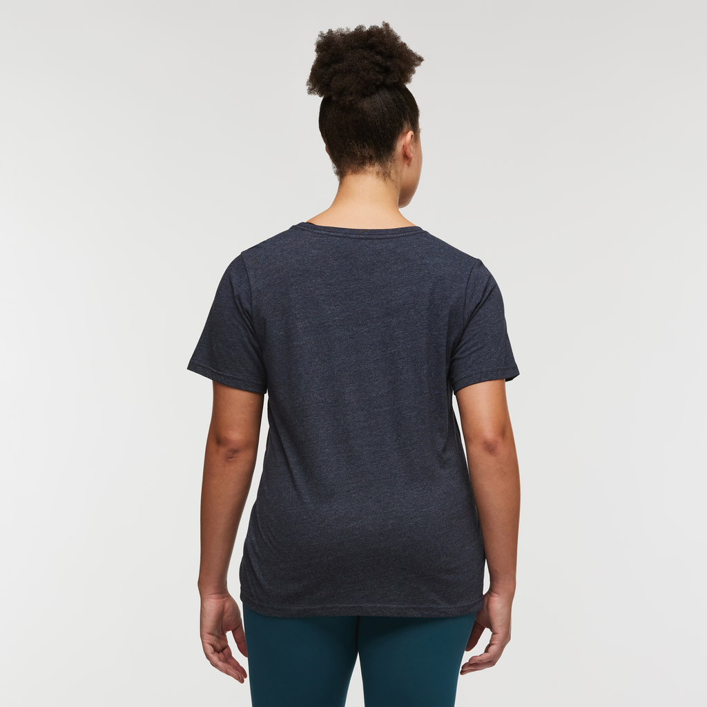 Llama Stripes Organic T-Shirt - Women's, Graphite, Model Brianna