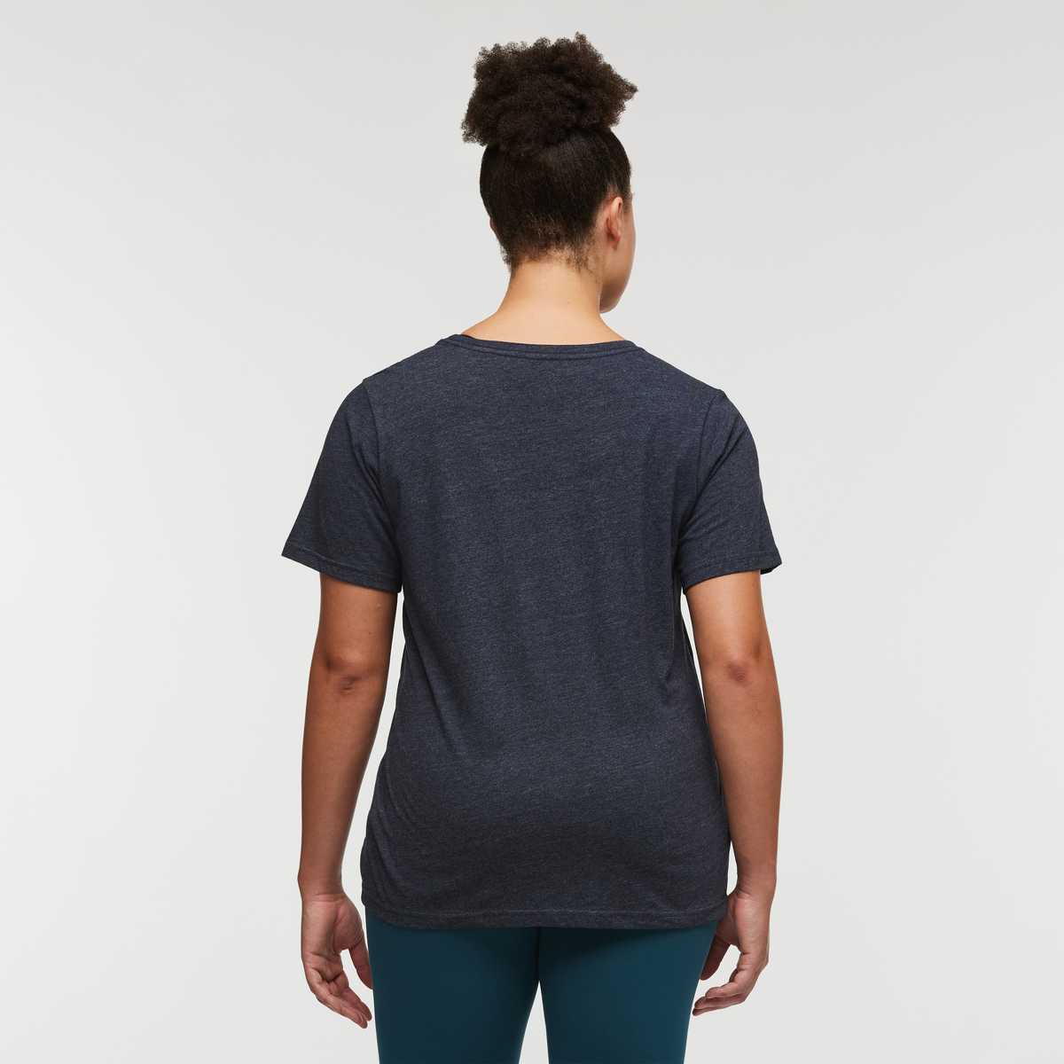 Llama Stripes Organic T-Shirt - Women's, Graphite, Model Brianna