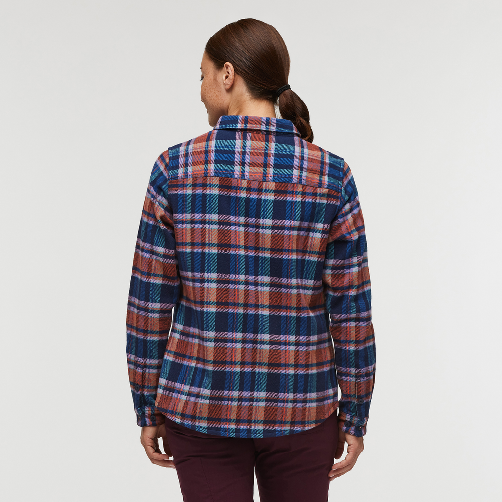 Mero Organic Flannel Shirt - Women's, Ink Plaid, Model Aya