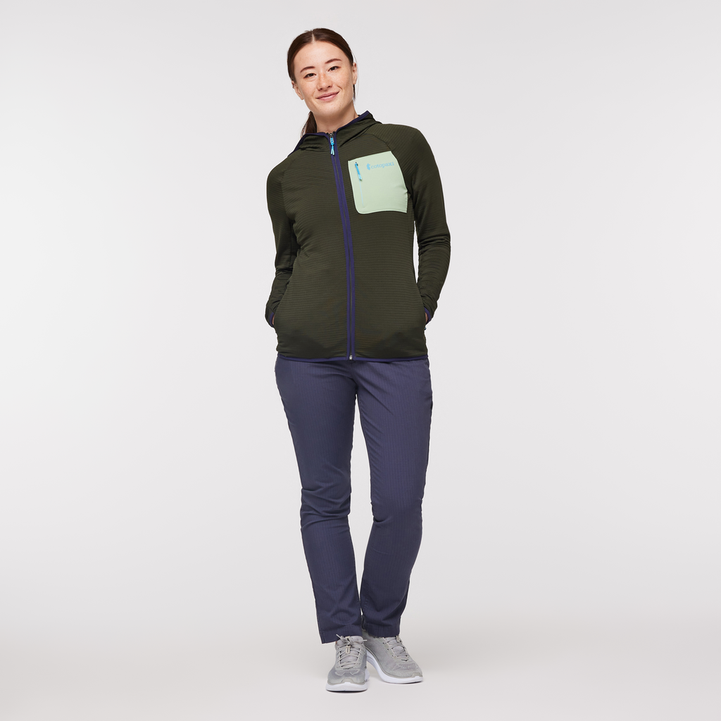 Otero Fleece Full-Zip Hooded Jacket - Women's, Woods, Model Aya