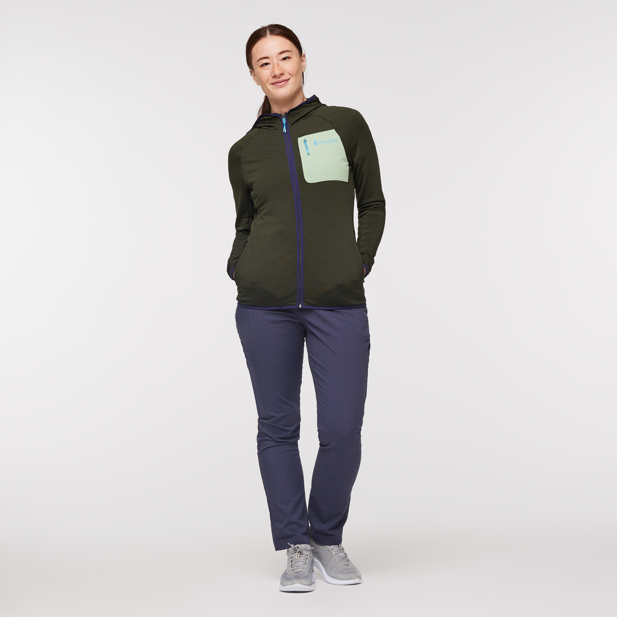 Otero Fleece Full-Zip Hooded Jacket - Women's, Woods, Model Aya