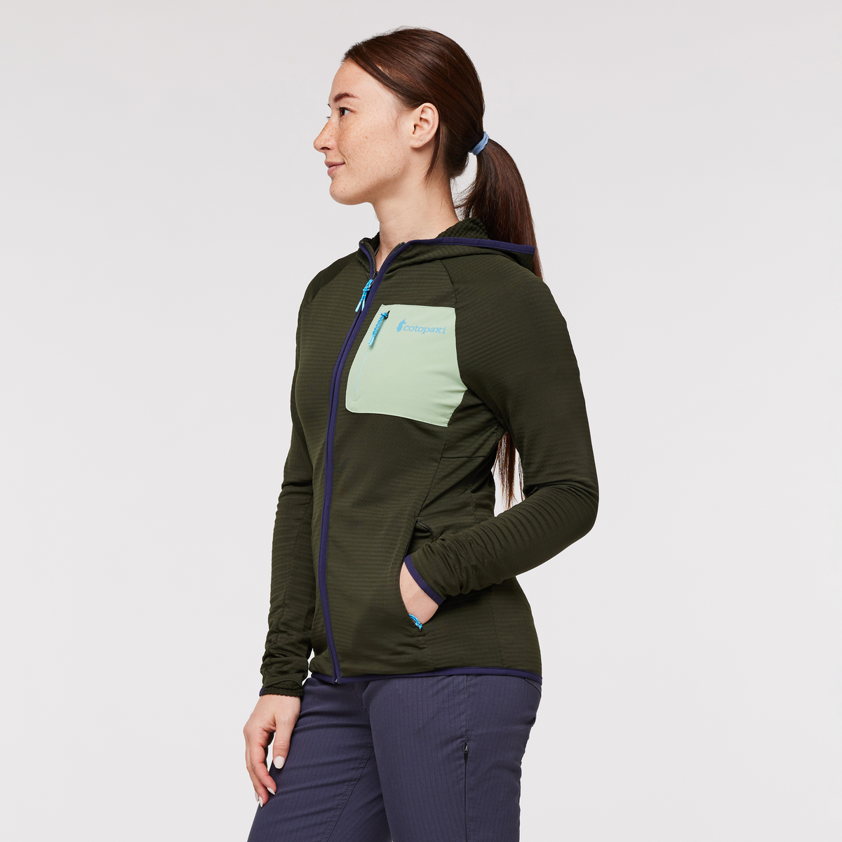 Otero Fleece Full-Zip Hooded Jacket - Women's, Woods, Model Aya