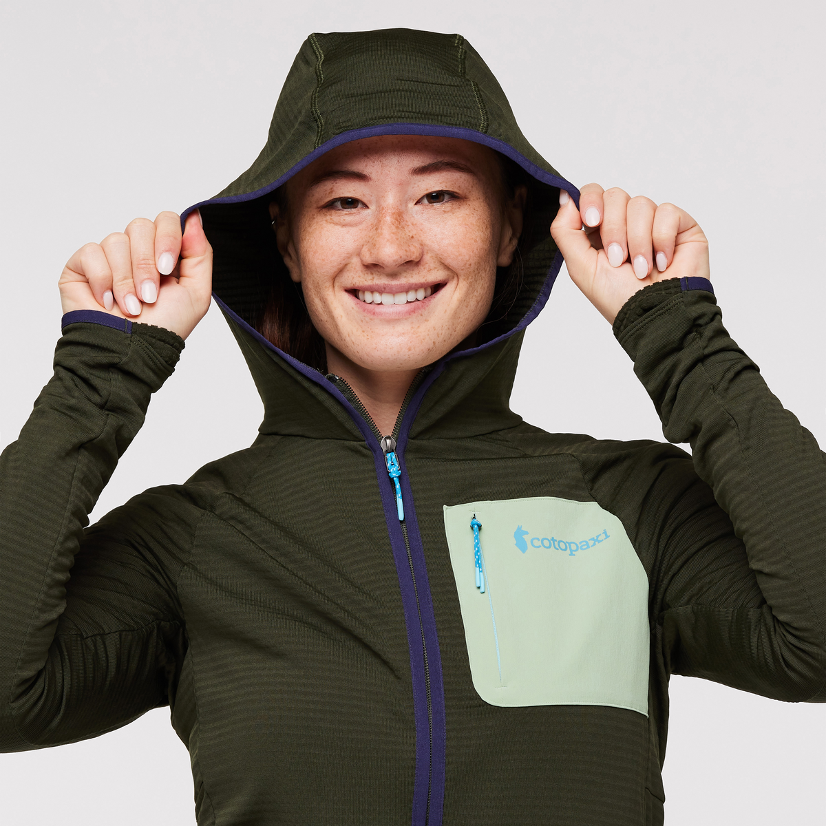Otero Fleece Full-Zip Hooded Jacket - Women's, Woods, Model Aya
