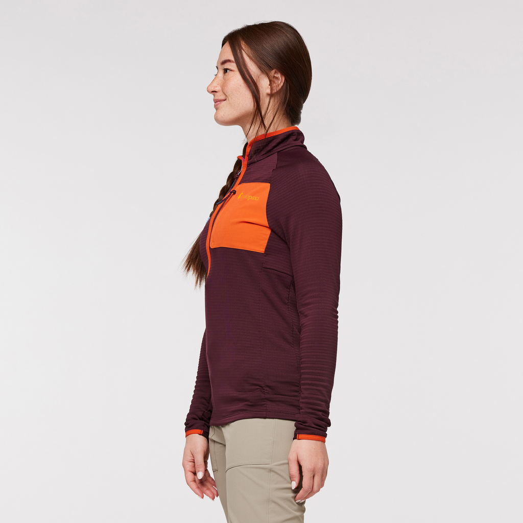 Otero Fleece Half-Zip Pullover - Women's, Wine, Model Aya