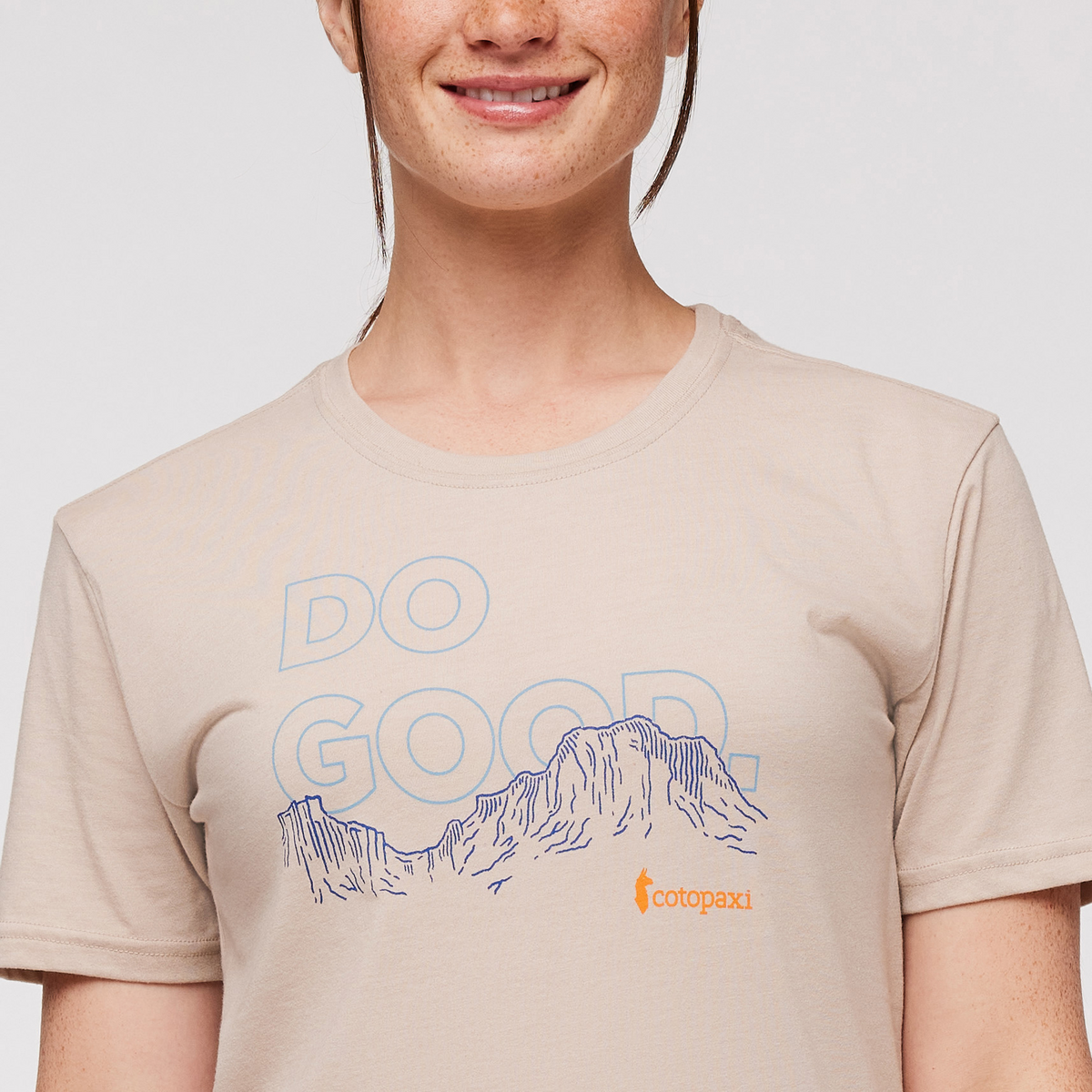 Rising Do Good Organic T-Shirt - Women's, Oatmeal, Model Aya