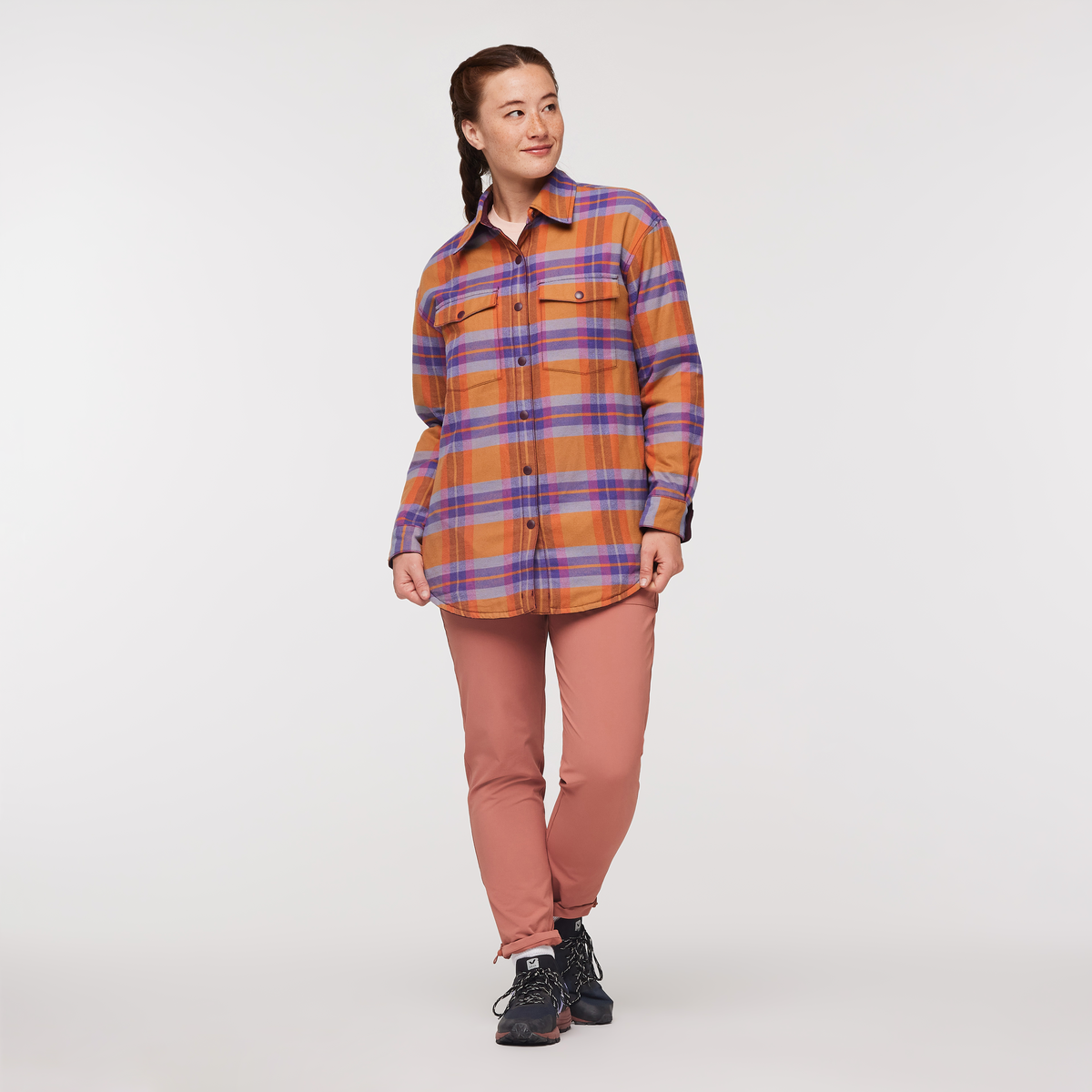 Salto Insulated Flannel Jacket - Women's, Saddle Plaid, Model Aya