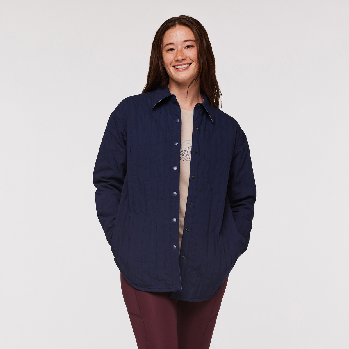 Salto Insulated Flannel Jacket - Women's, Ink Plaid, Model Aya