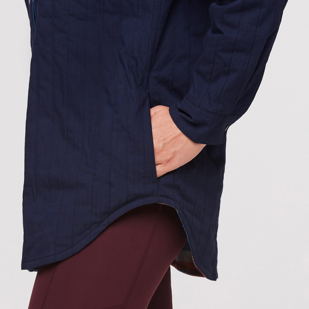 Salto Insulated Flannel Jacket - Women's, Ink Plaid, Model Aya