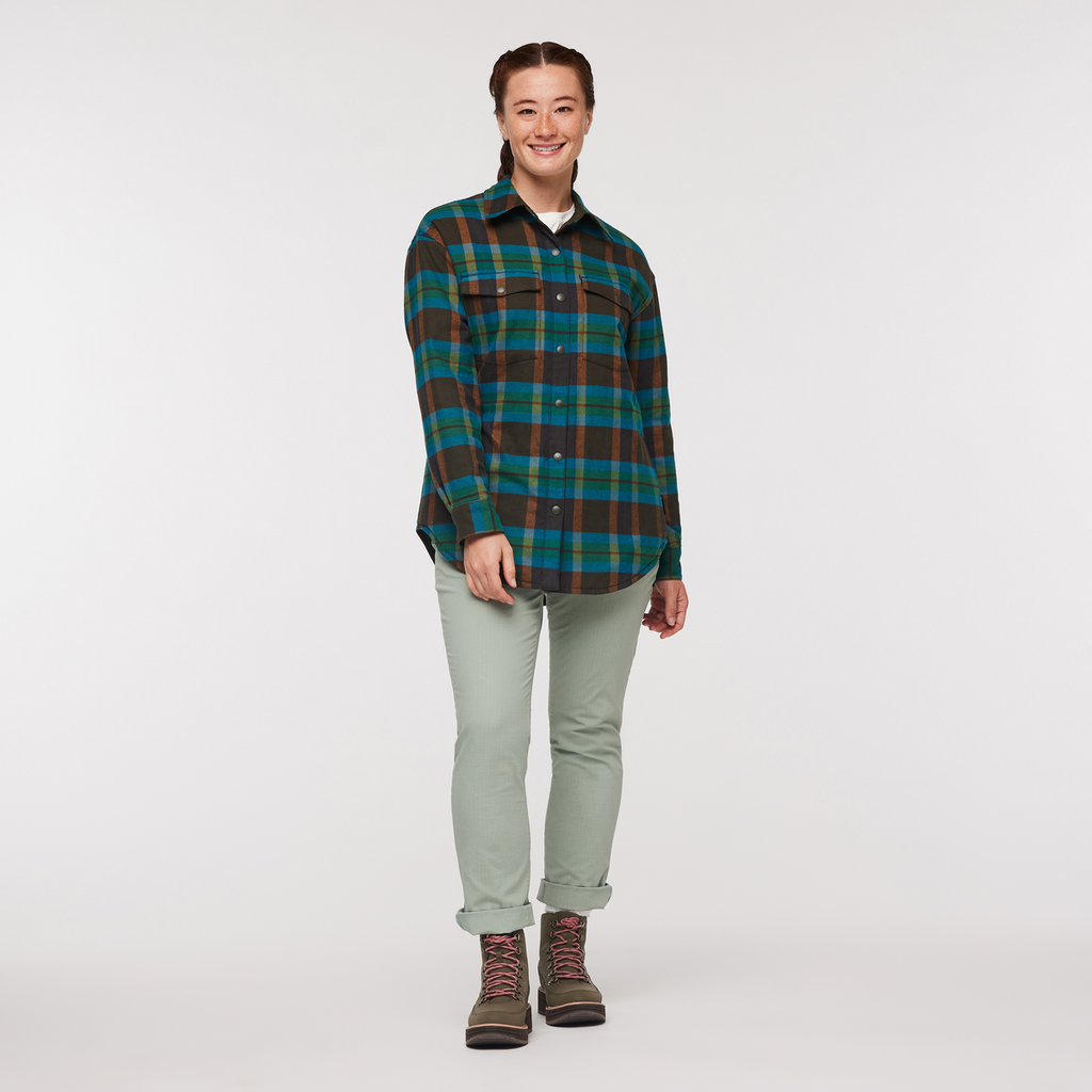 Salto Insulated Flannel Jacket - Women's, Woods Plaid, Model Aya