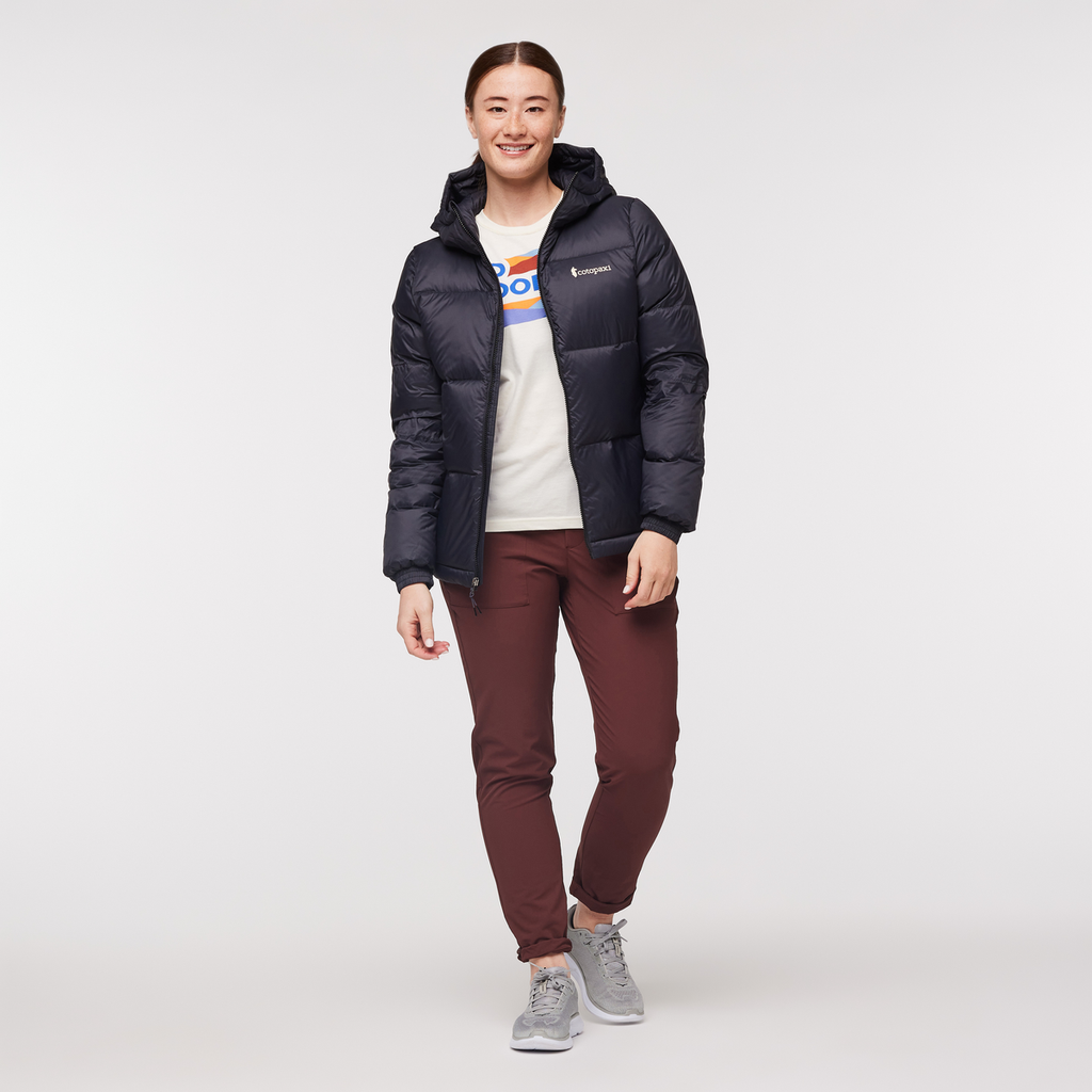 Solazo Down Hooded Jacket - Women's, Black, Model Aya