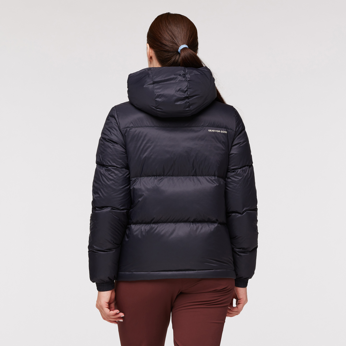 Solazo Down Hooded Jacket - Women's, Black, Model Aya