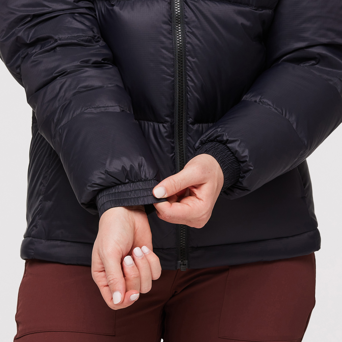 Solazo Down Hooded Jacket - Women's, Black, Model Aya
