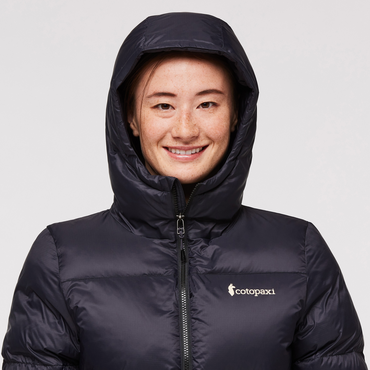 Solazo Down Hooded Jacket - Women's, Black, Model Aya