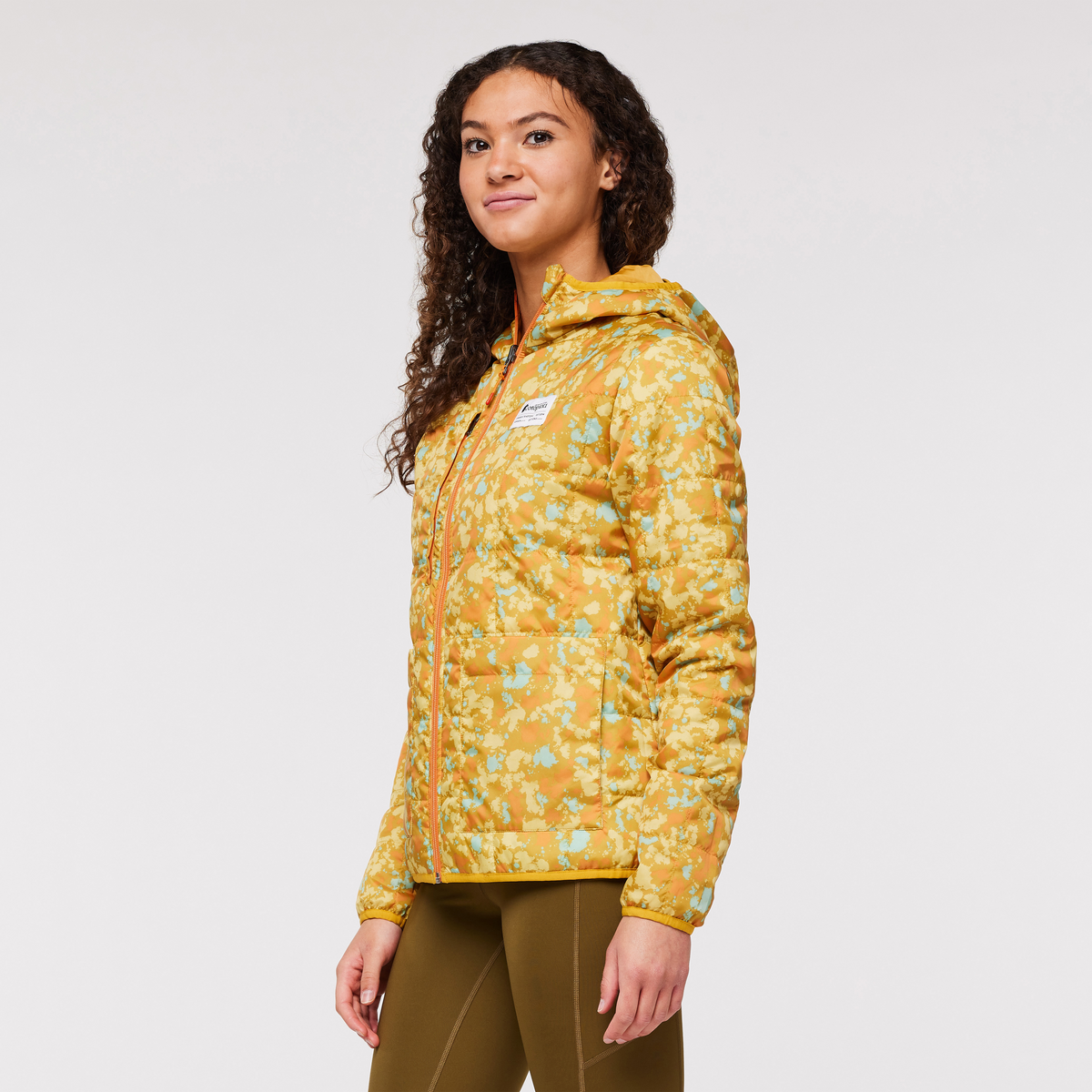 Teca Cálido Hooded Jacket - Print - Women's, Eat Wheat, Model London