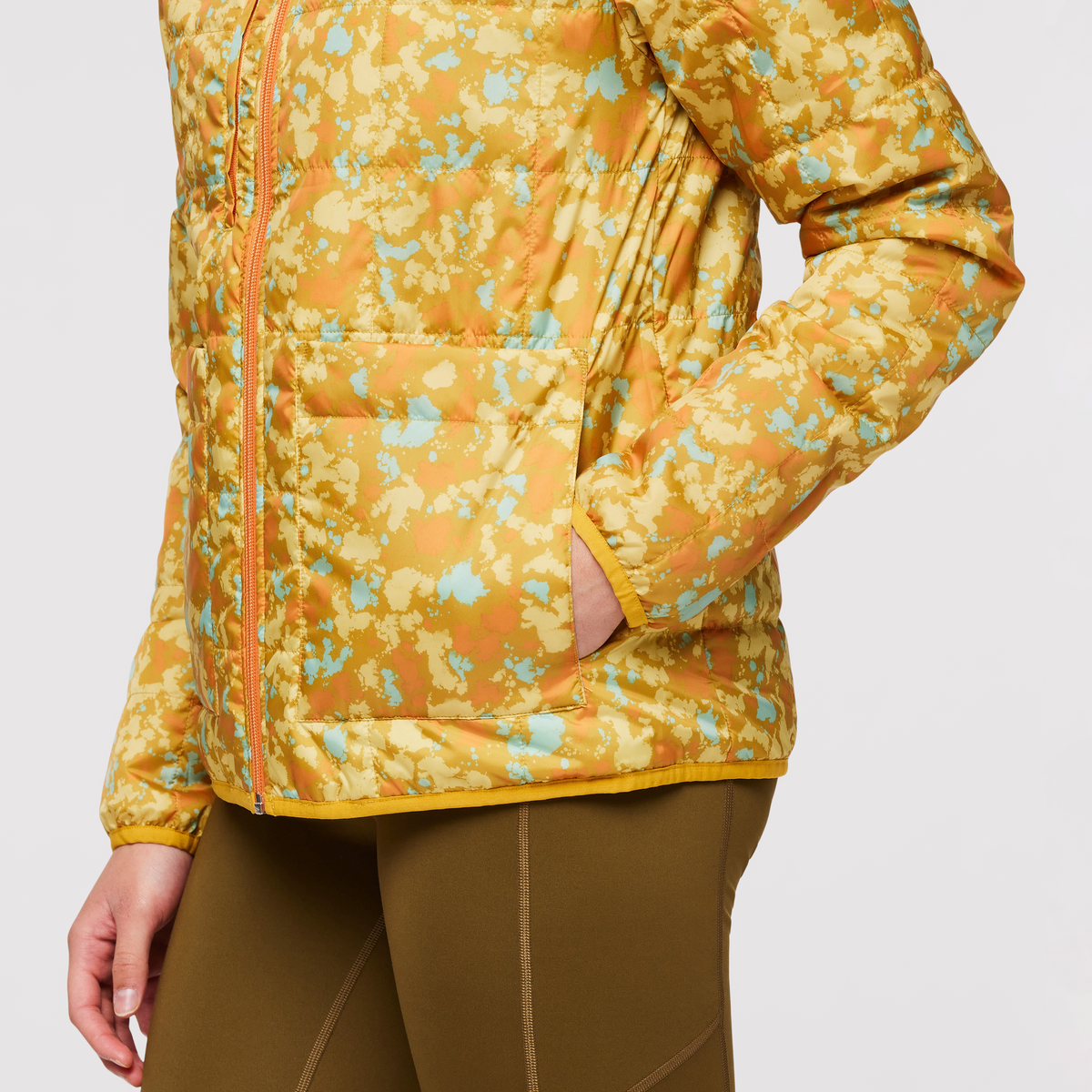 Teca Cálido Hooded Jacket - Print - Women's, Eat Wheat, Model London