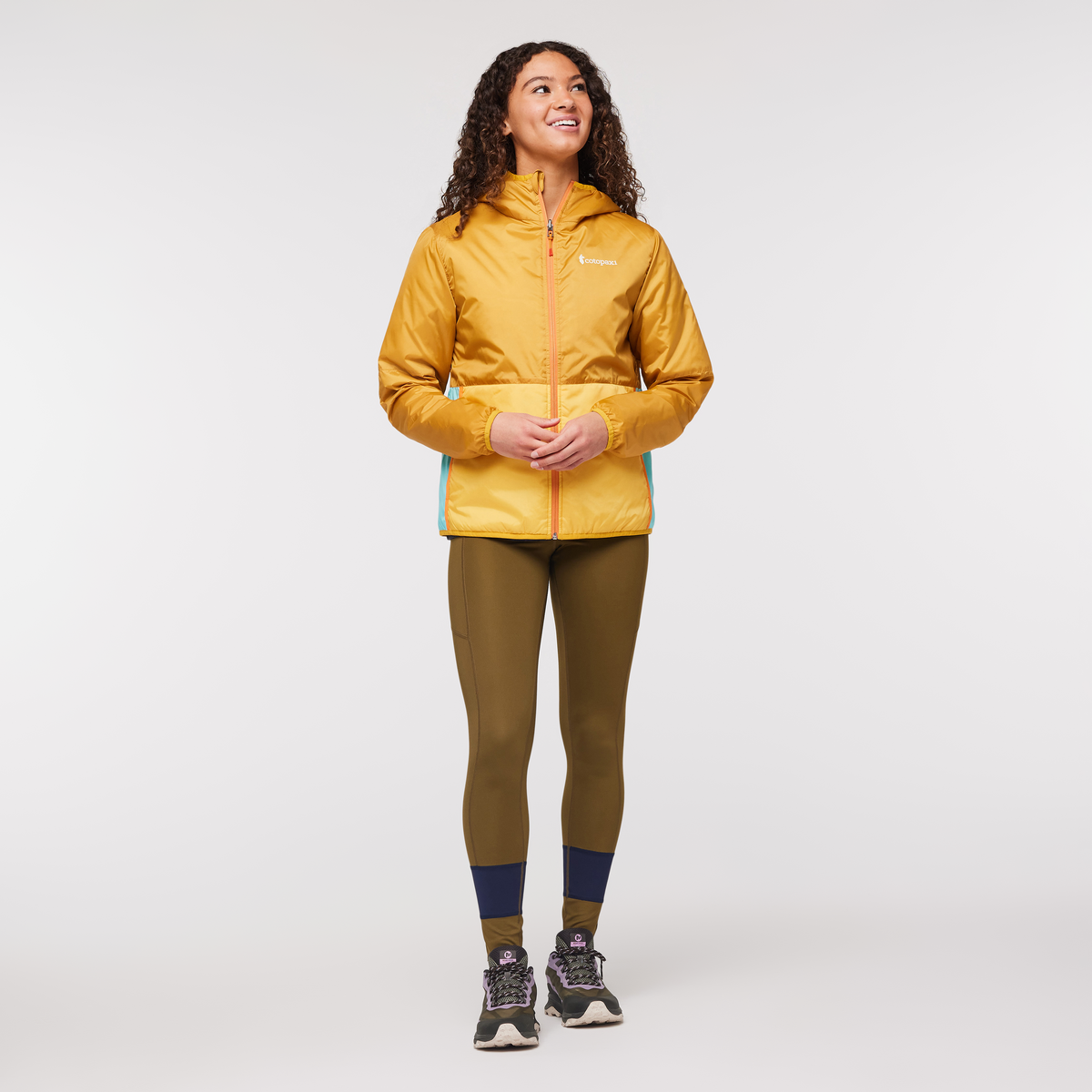 Teca Cálido Hooded Jacket - Print - Women's, Eat Wheat, Model London