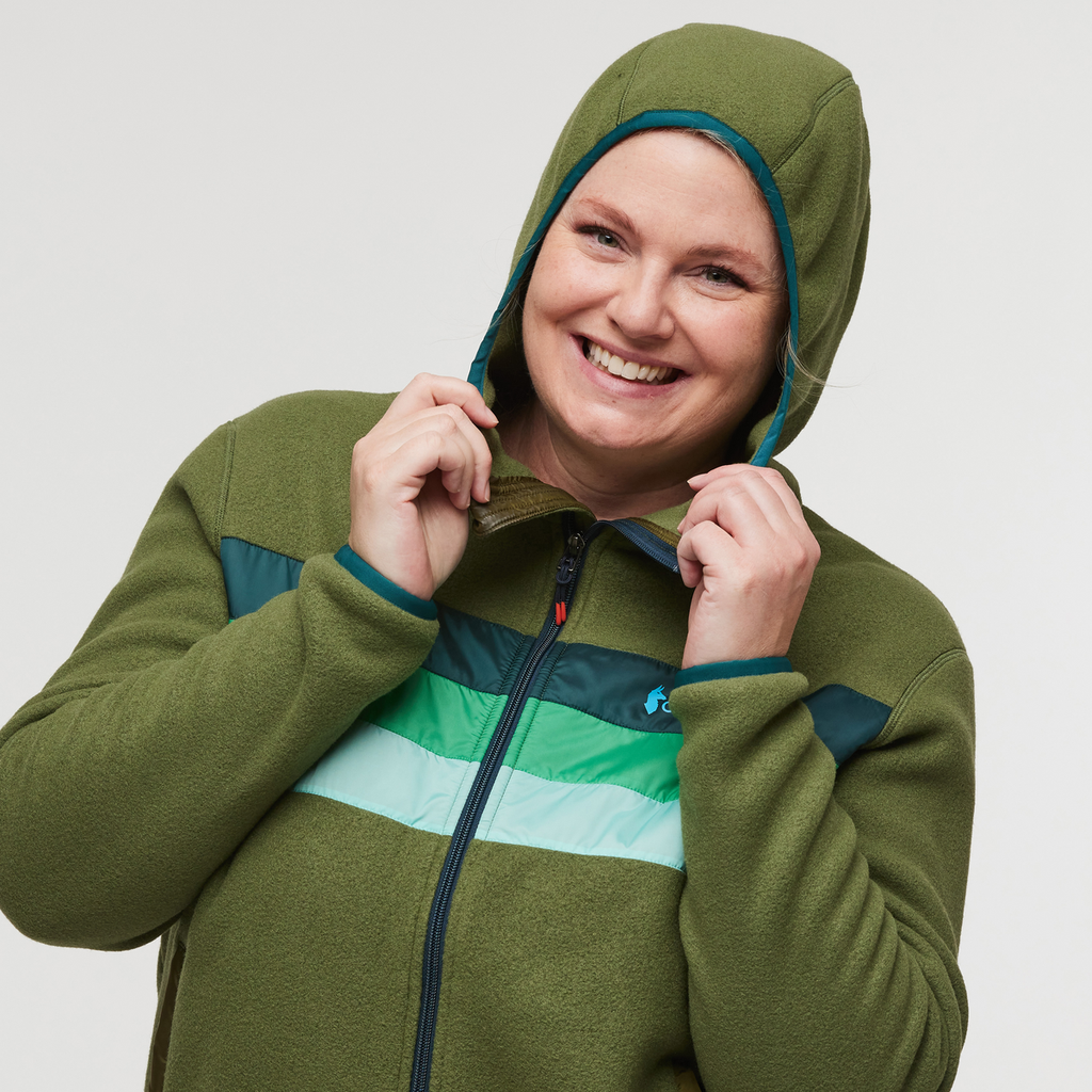 Teca Fleece Hooded Full-Zip Jacket - Women's, Squirrel, Model Jennifer