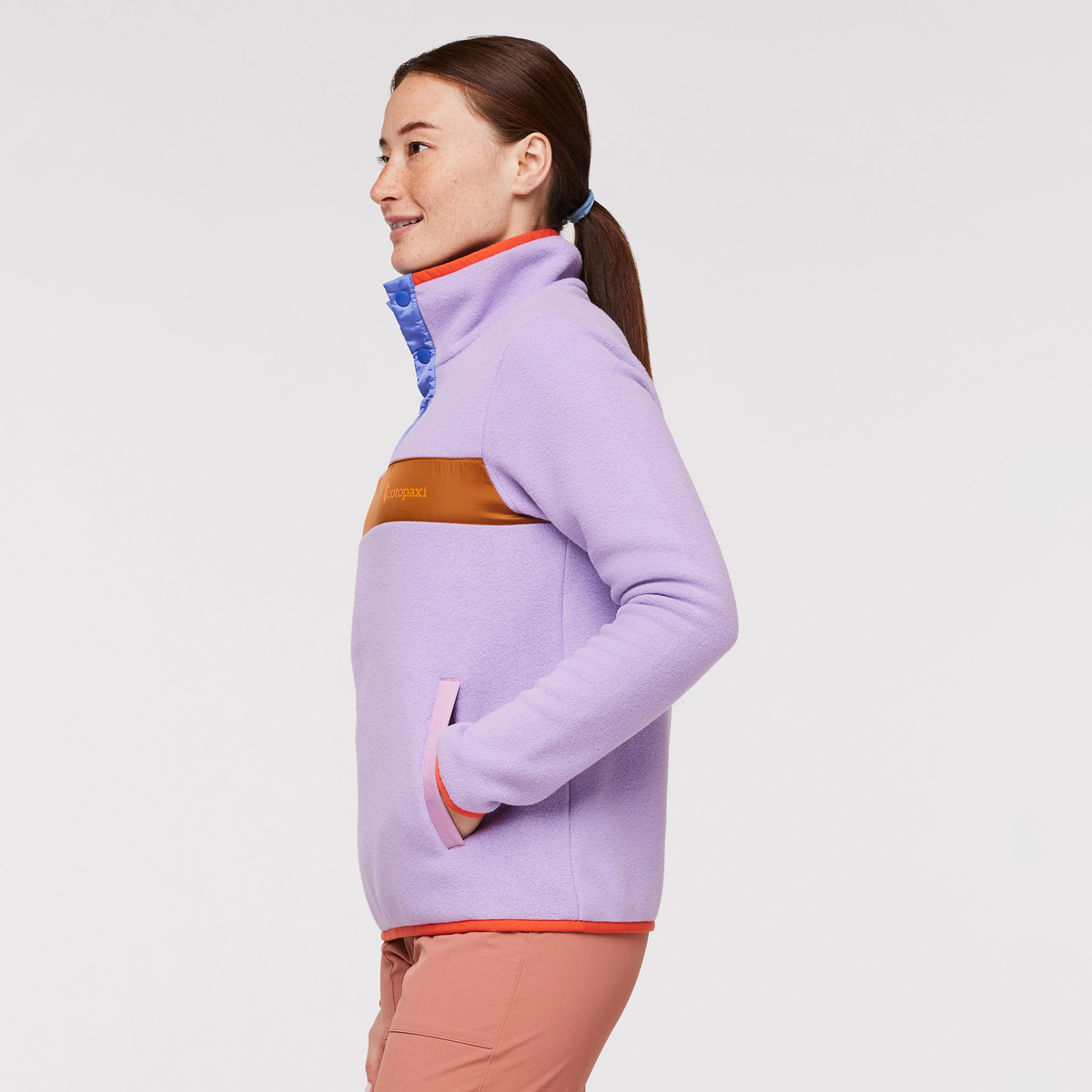 Teca Fleece Pullover - Women's, Fresh Flowers, Model Aya
